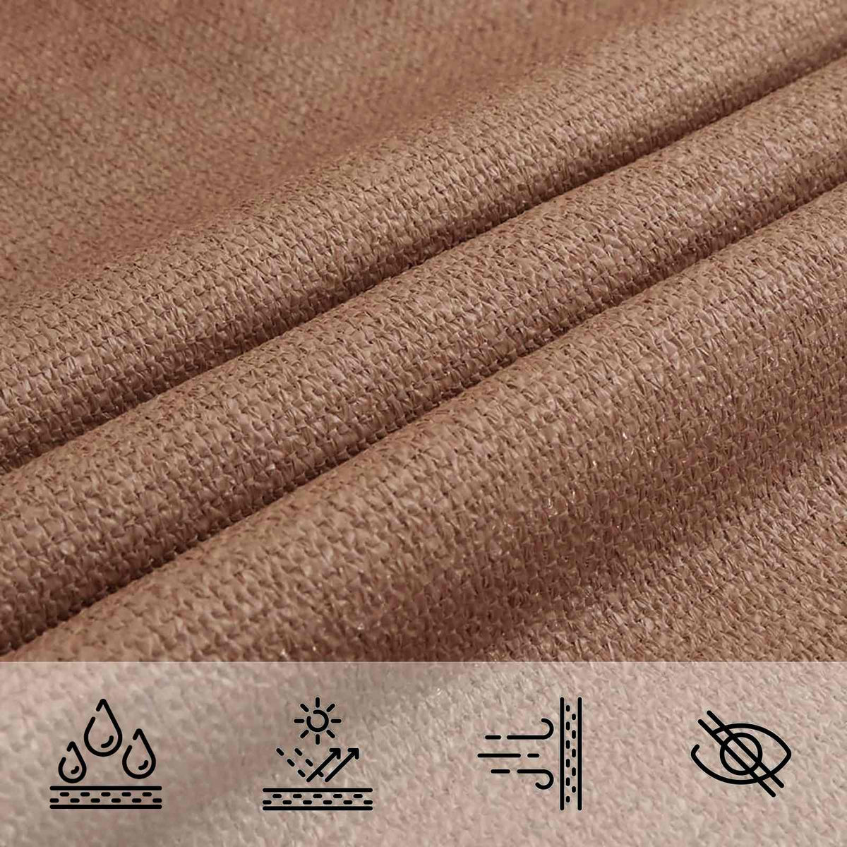 Saulės šešėlio audinys Stačiakampio 2 x 6 m HDPE Taupe