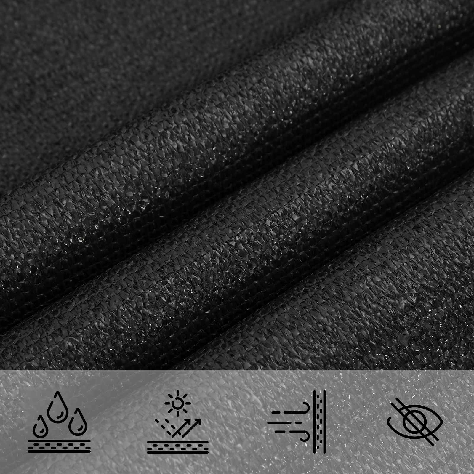Saulės šešėlio audinys Juoda 2,5 x 6 m HDPE