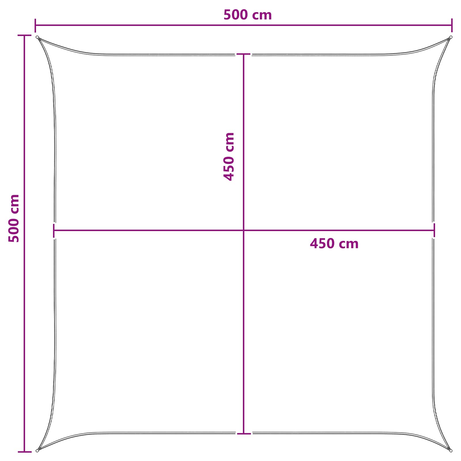 Saulessarga audums antracīta un baltā krāsā 5 x 5 m HDPE