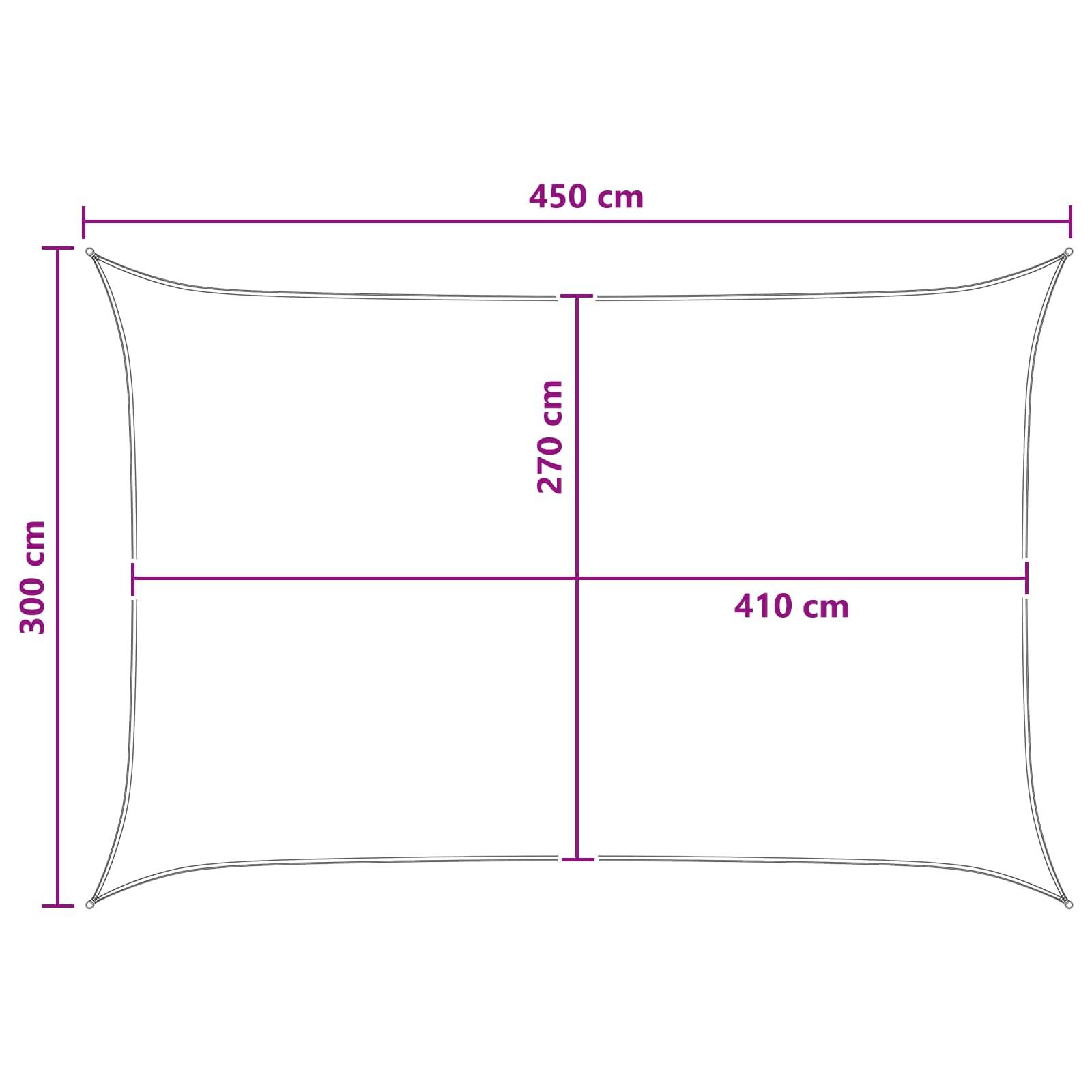 Saulės šešėlio audinys Antracito ir baltos 3 x 4,5 m HDPE
