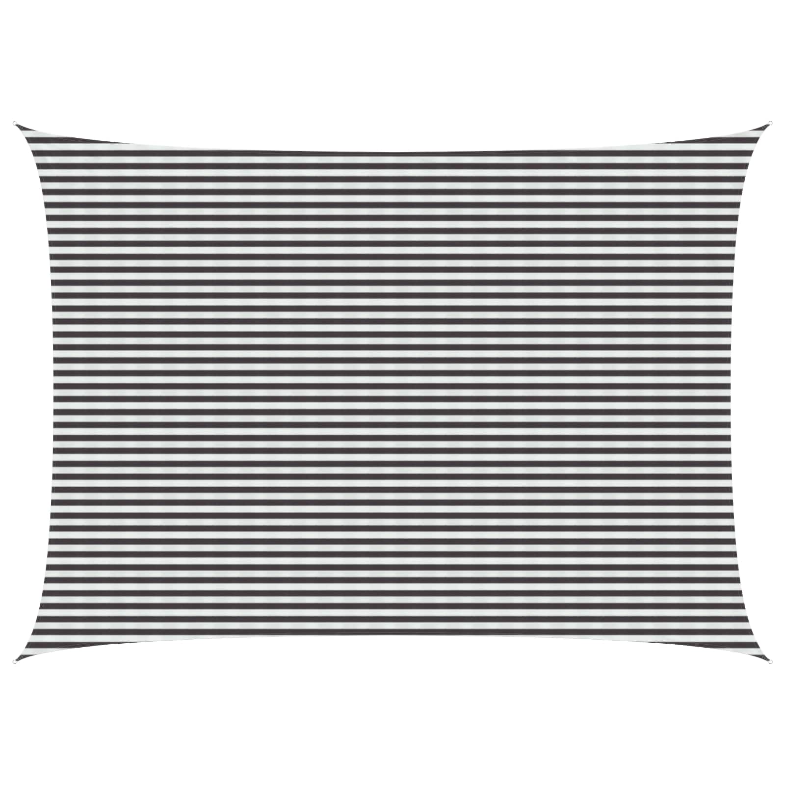 Saules ēnas audums antracīta un baltā krāsā 5 x 6 m HDPE