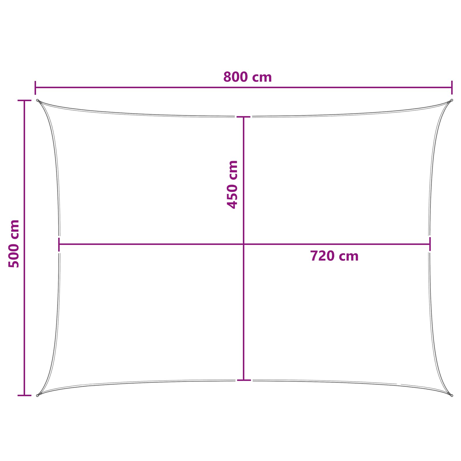 Saulės šešėlio audinys Antracito ir baltos 5 x 8 m HDPE