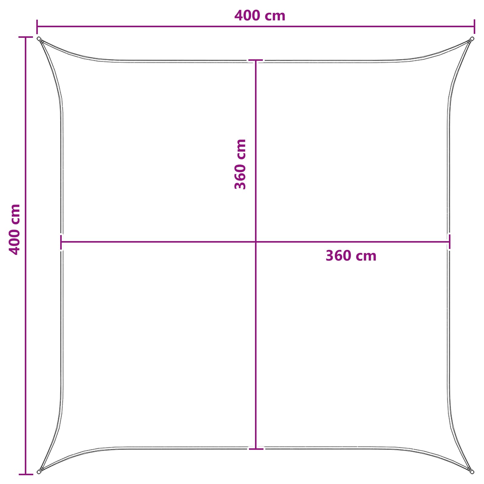 Saulės šešėlio audinys Geltona ir balta 4 x 4 m HDPE
