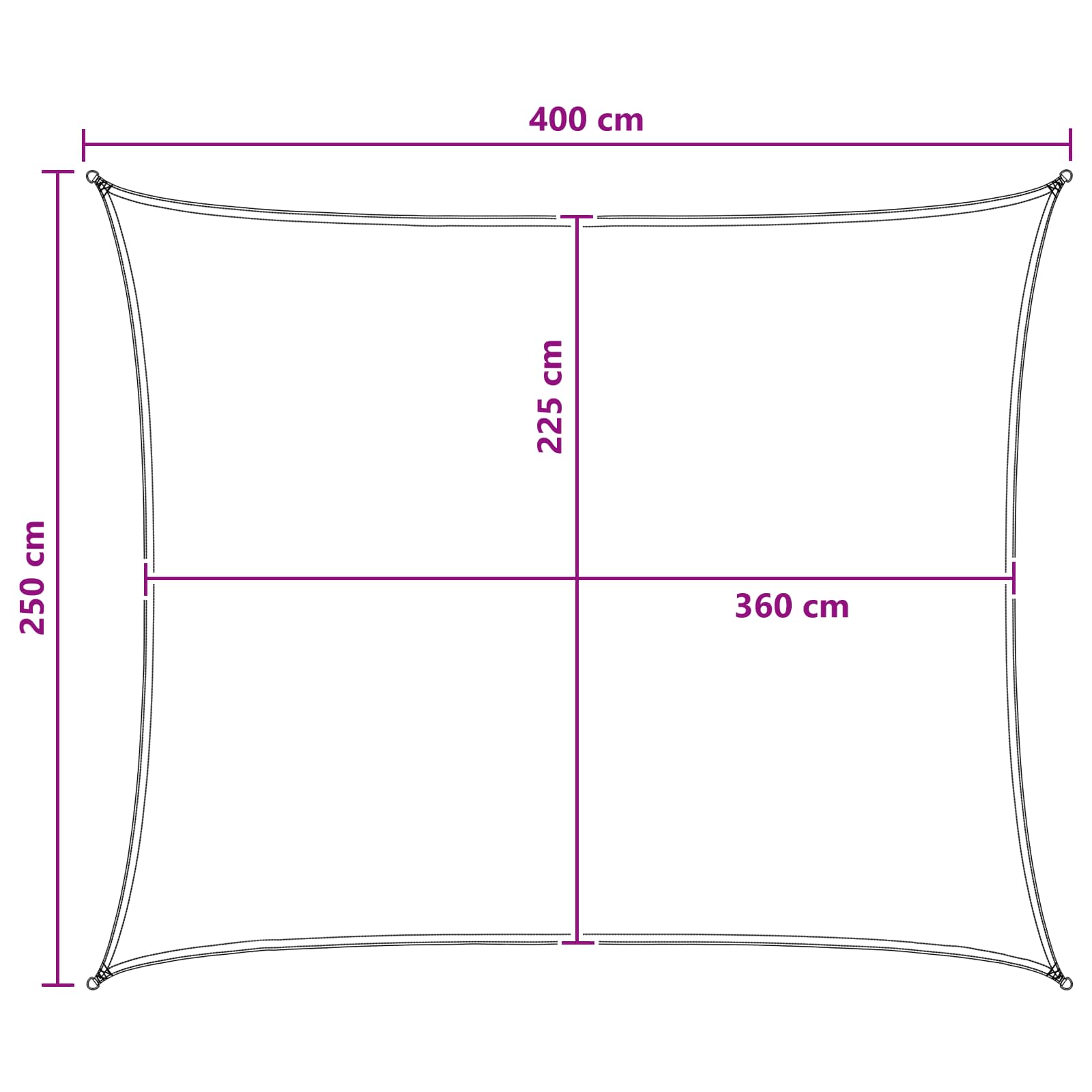 Saulessargs Audums Dzeltens un balts 2,5 x 4 m HDPE