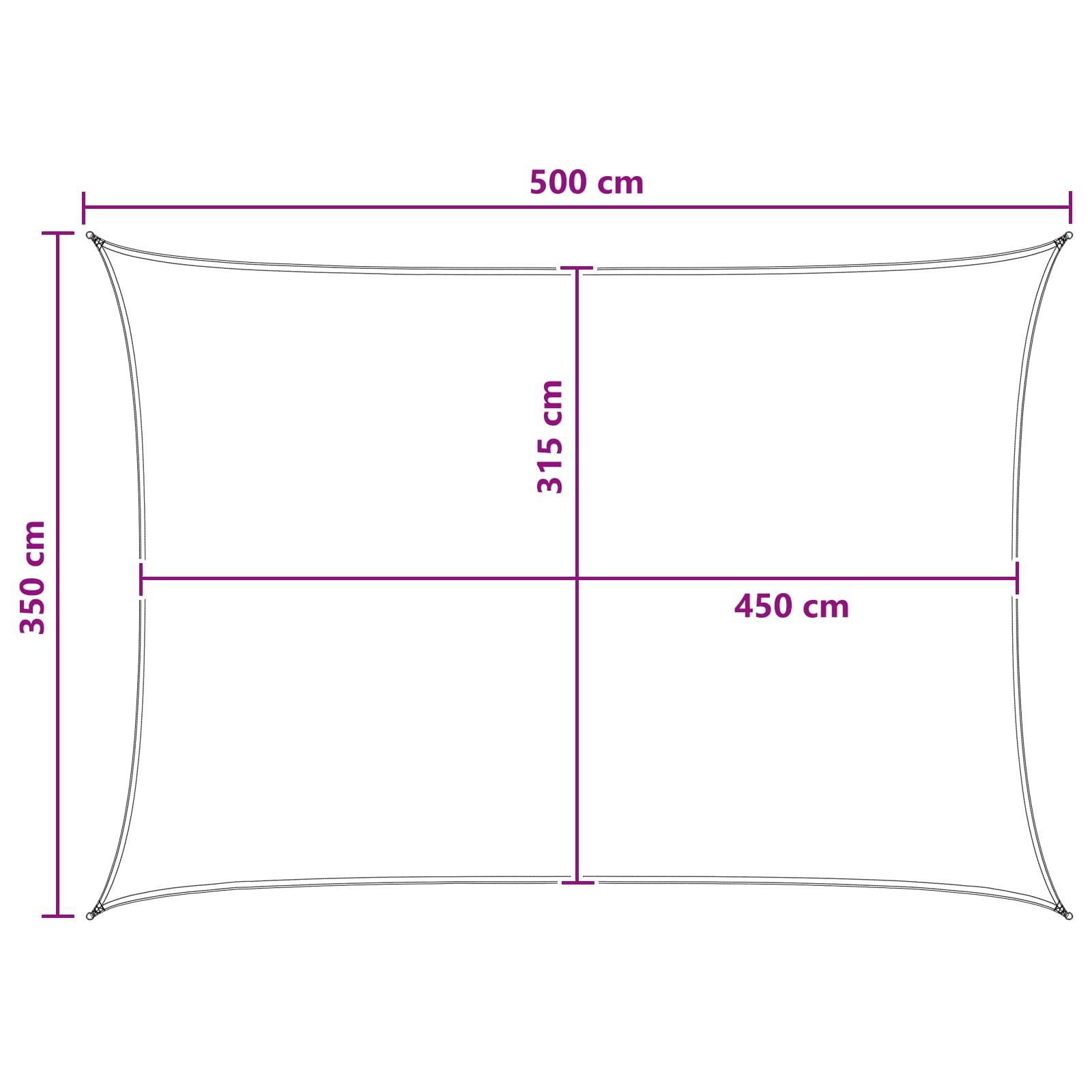 Saulessarga audums Dzeltens un balts 3,5 x 5 m HDPE