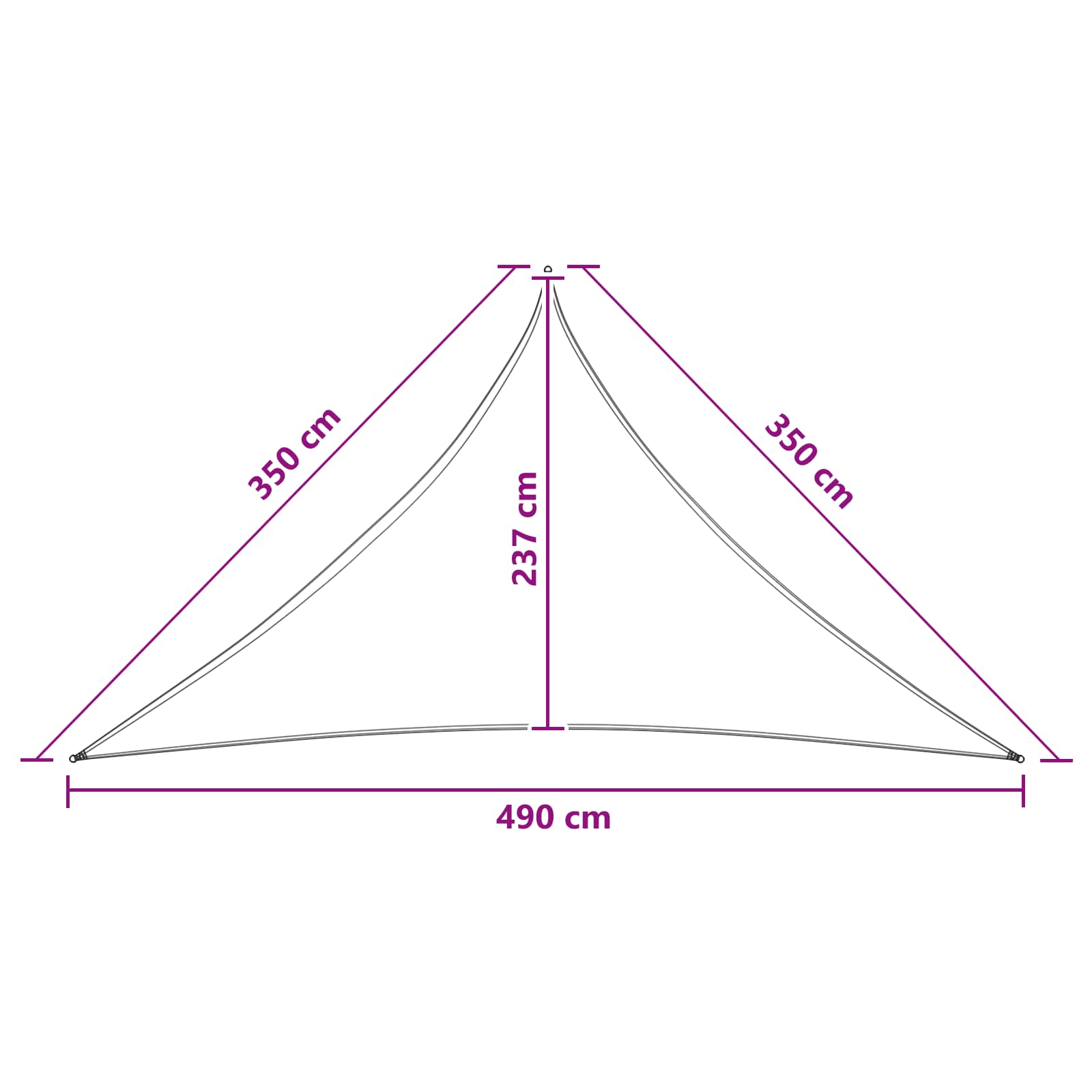 Saulės šešėlio audinys 3,5 x 3,5 x 4,9 m HDPE