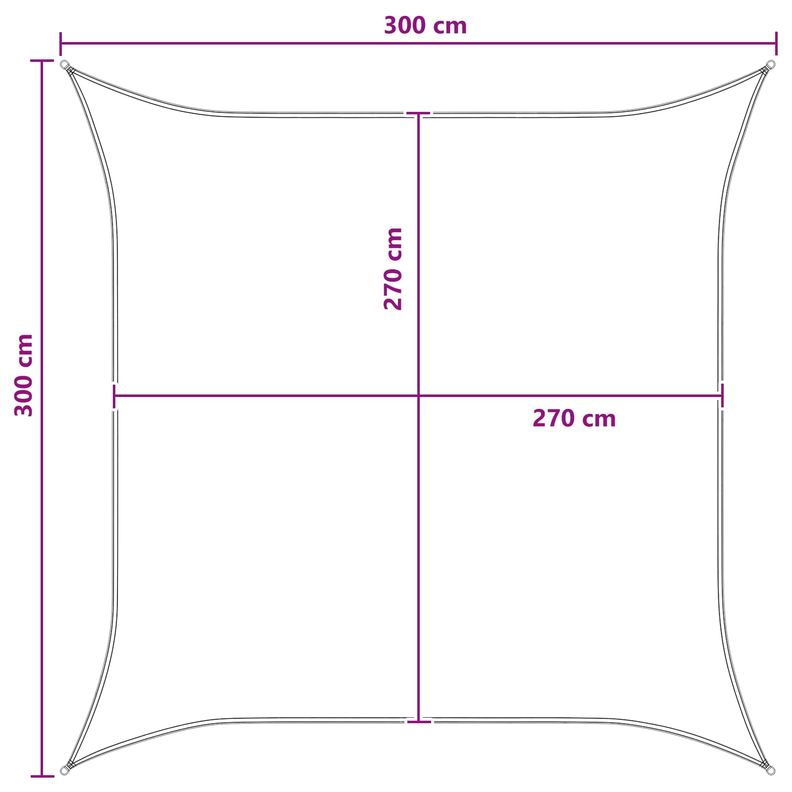 Saulės šešėlio audinys Mėlyna ir balta 3 x 3 m HDPE