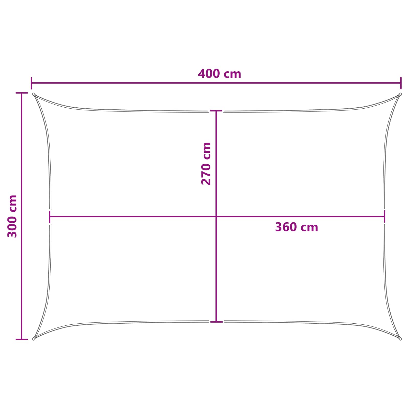 Saulės šešėlio audinys Mėlyna ir balta 3 x 4 m HDPE