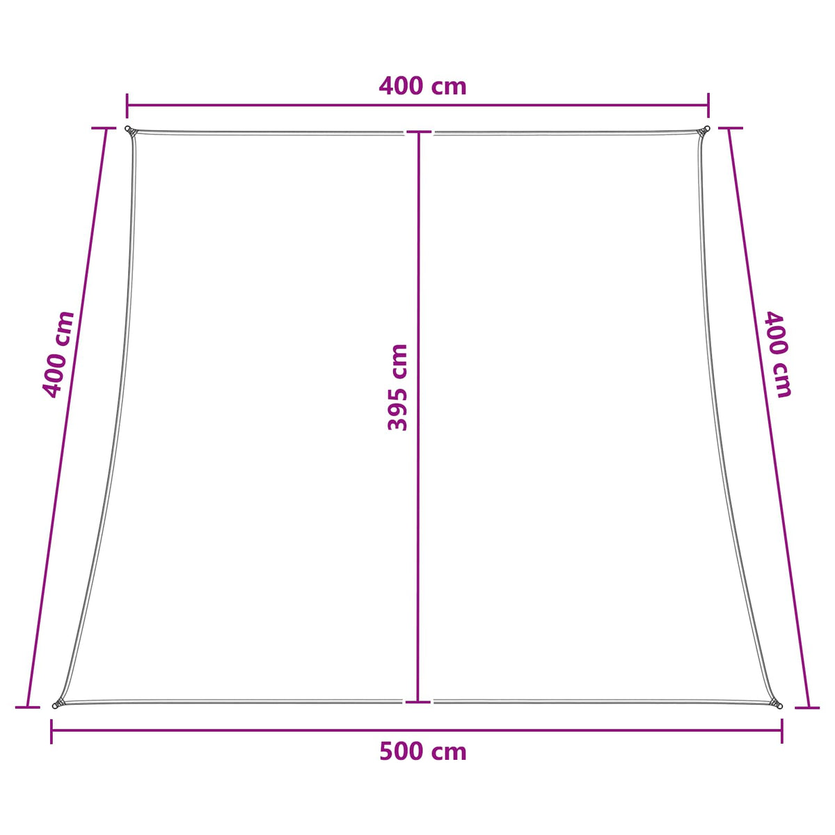 Saulės šešėlio audinys Stačiakampio 4/5 x 4 m HDPE