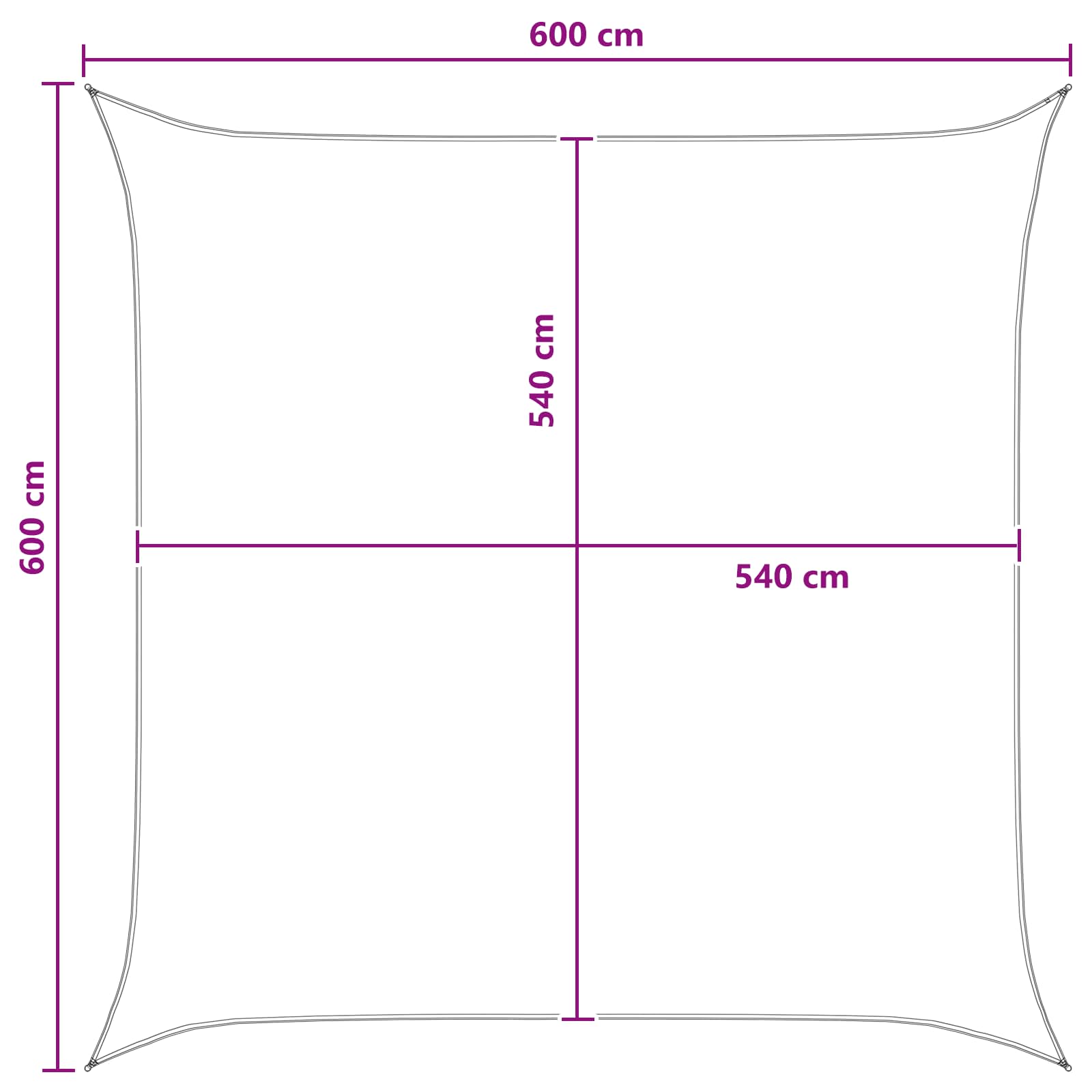 Saulės šešėlio audinys Šviesiai pilka ir balta. 6 x 6 m HDPE