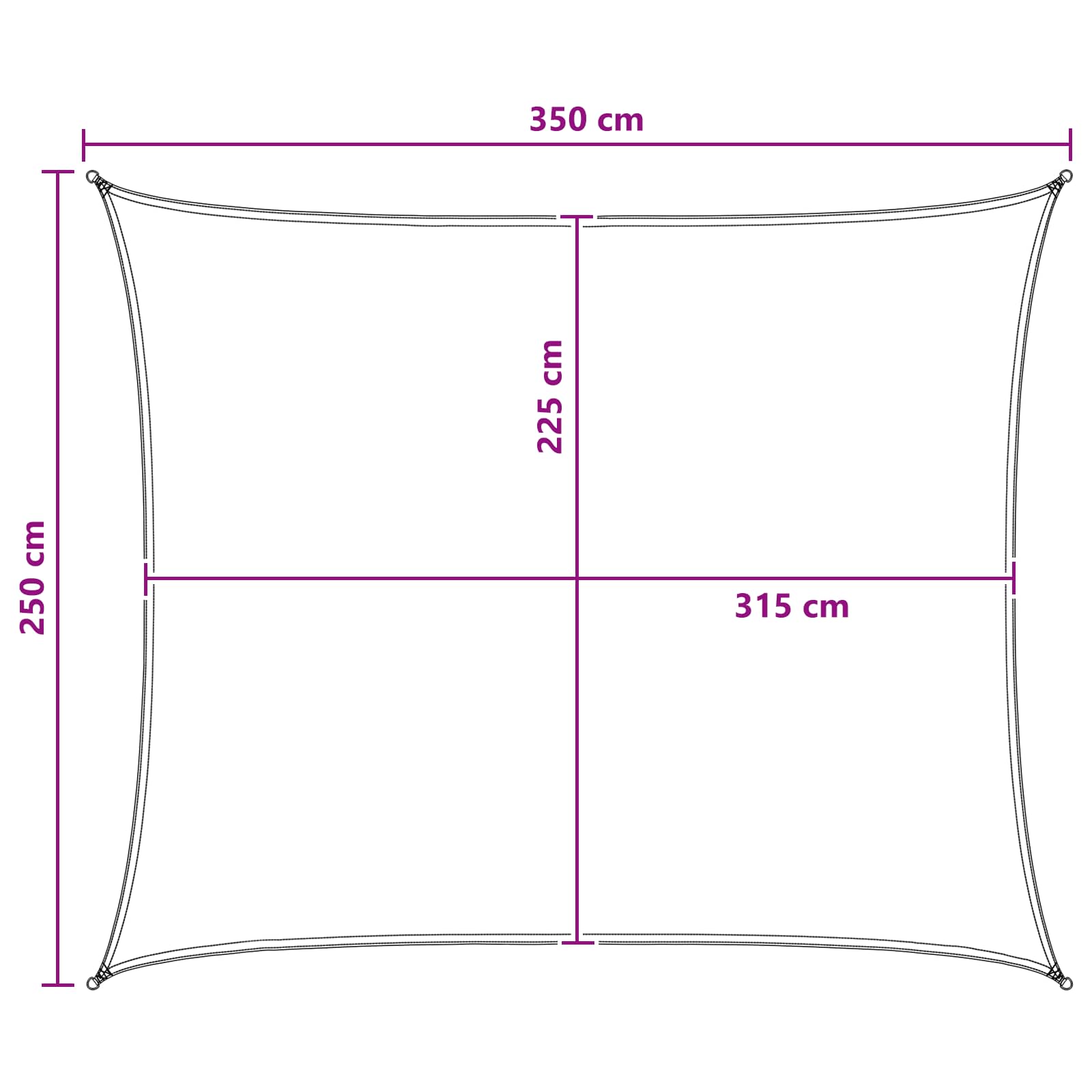 Saulės šešėlio audinys Šviesiai pilka ir balta. 2,5 x 3,5 m