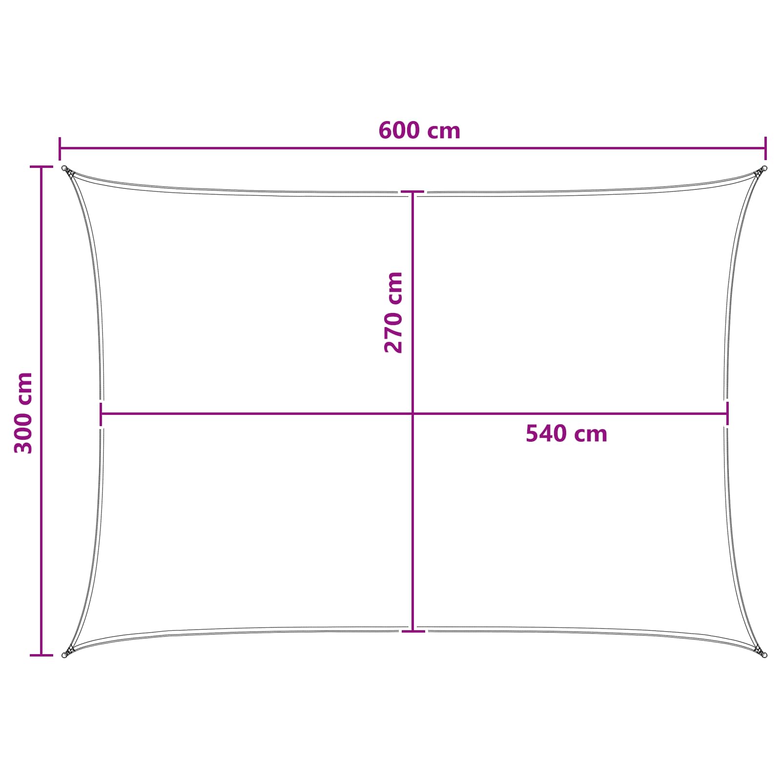 Saulės šešėlio audinys Šviesiai pilka ir balta. 3 x 6 m HDPE