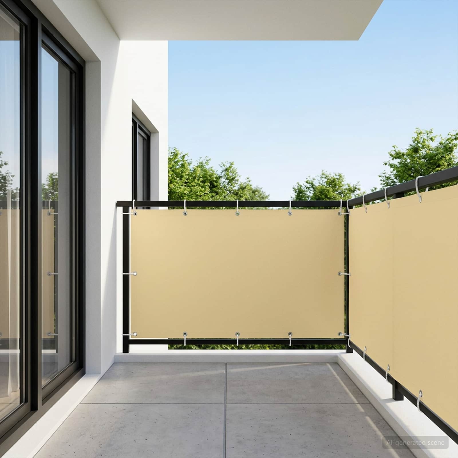 Balkono privatumo ekranas 150 x 1000 cm Audinys su PU danga