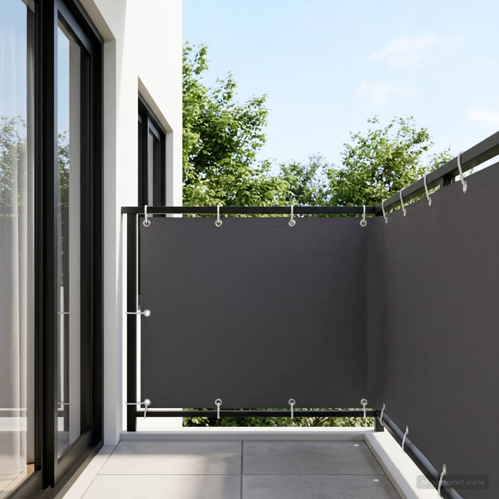 Balkono privatumo ekranas 150 x 400 cm Audinys su PU danga
