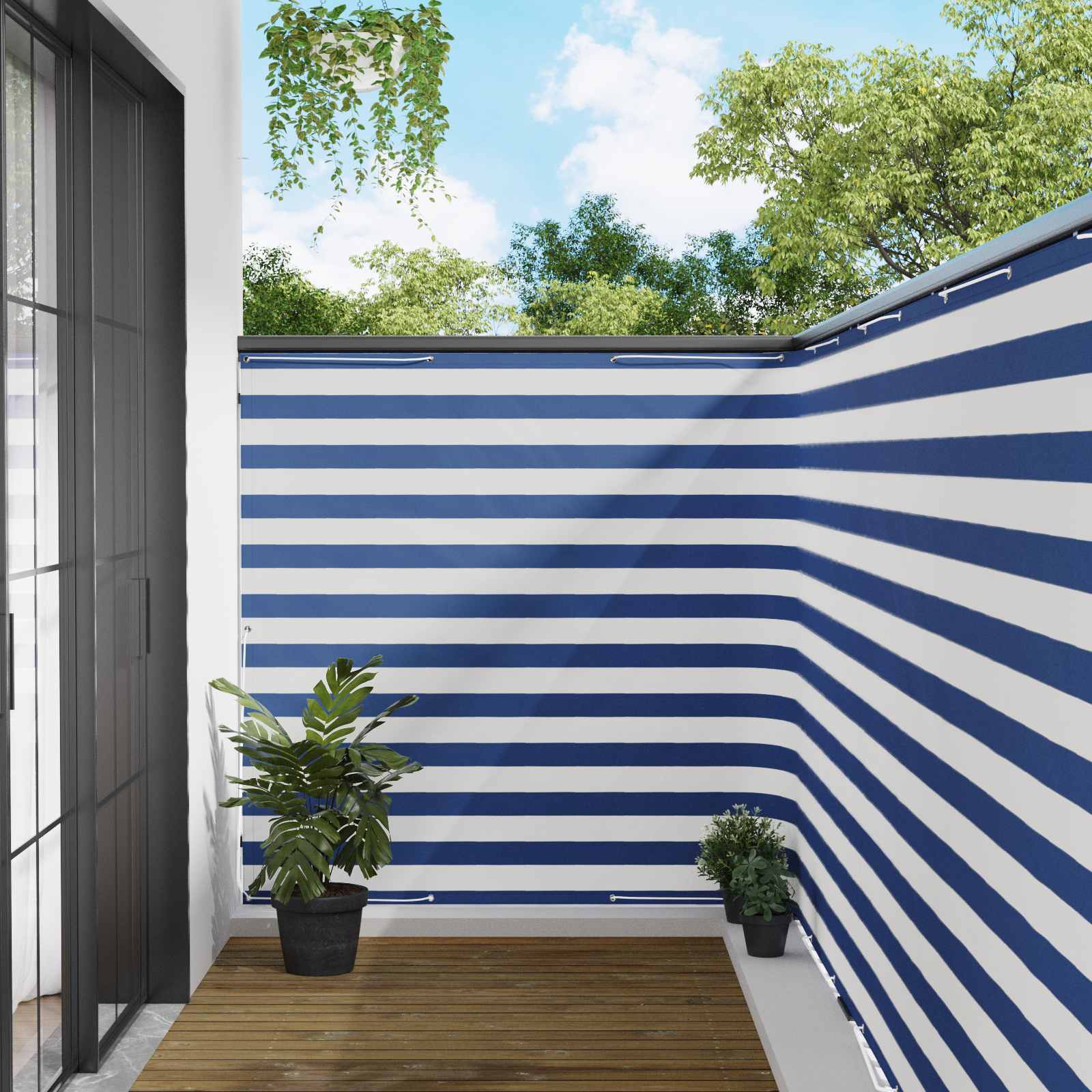Balkono privatumo ekranas 150 x 1000 cm Audinys su PU danga