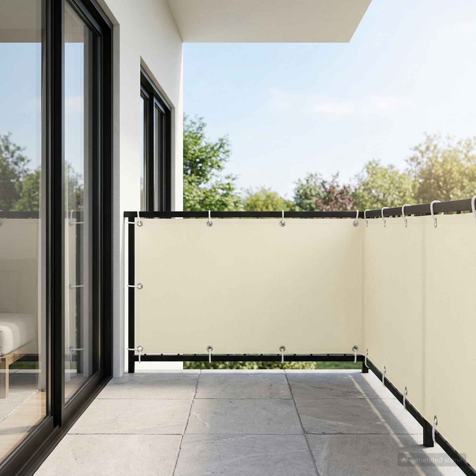 Balkono privatumo ekranas 150 x 300 cm Audinys su PU danga