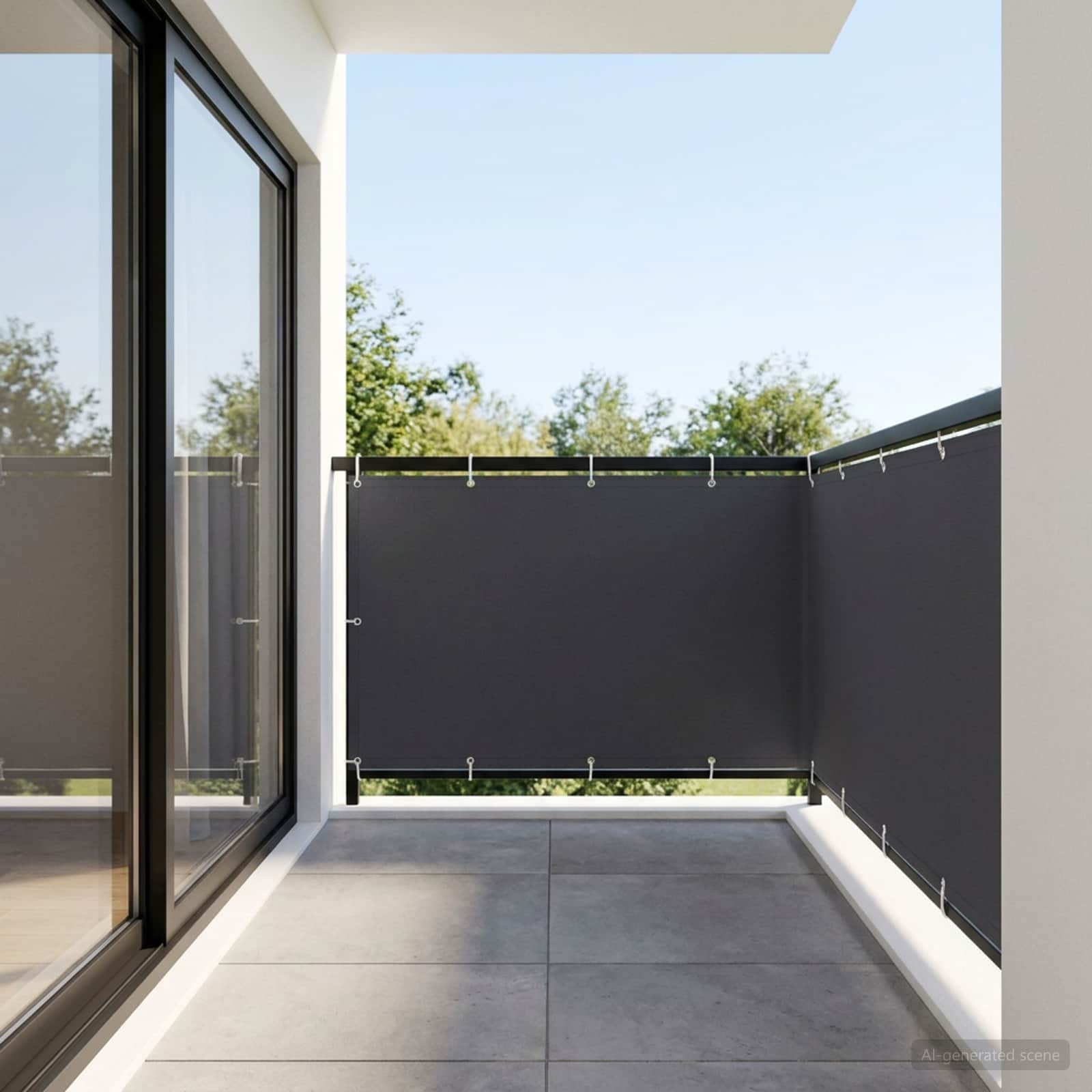 Balkono privatumo ekranas 150 x 600 cm Audinys su PU danga