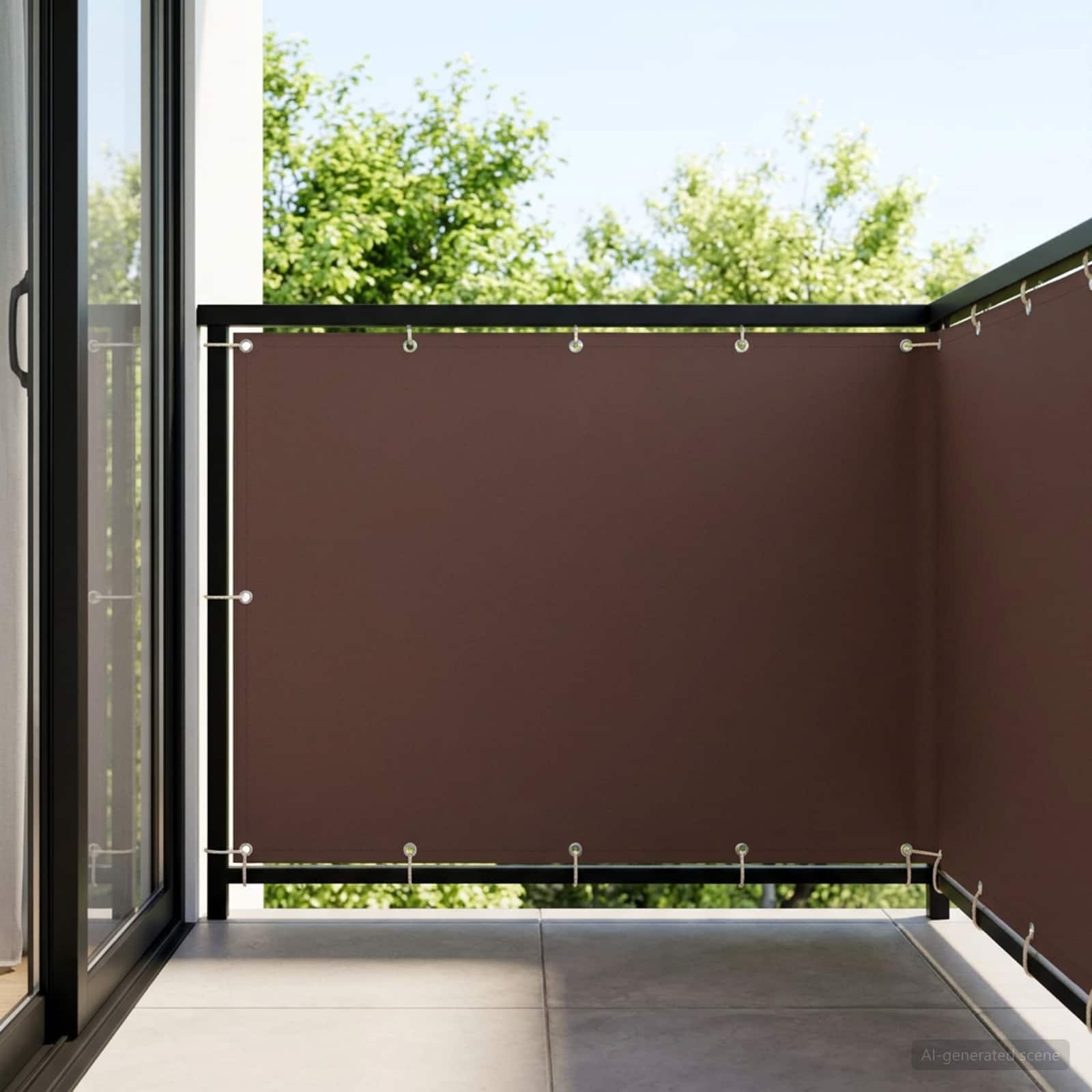 Balkono privatumo ekranas 150 x 800 cm Audinys su PU danga Ruda
