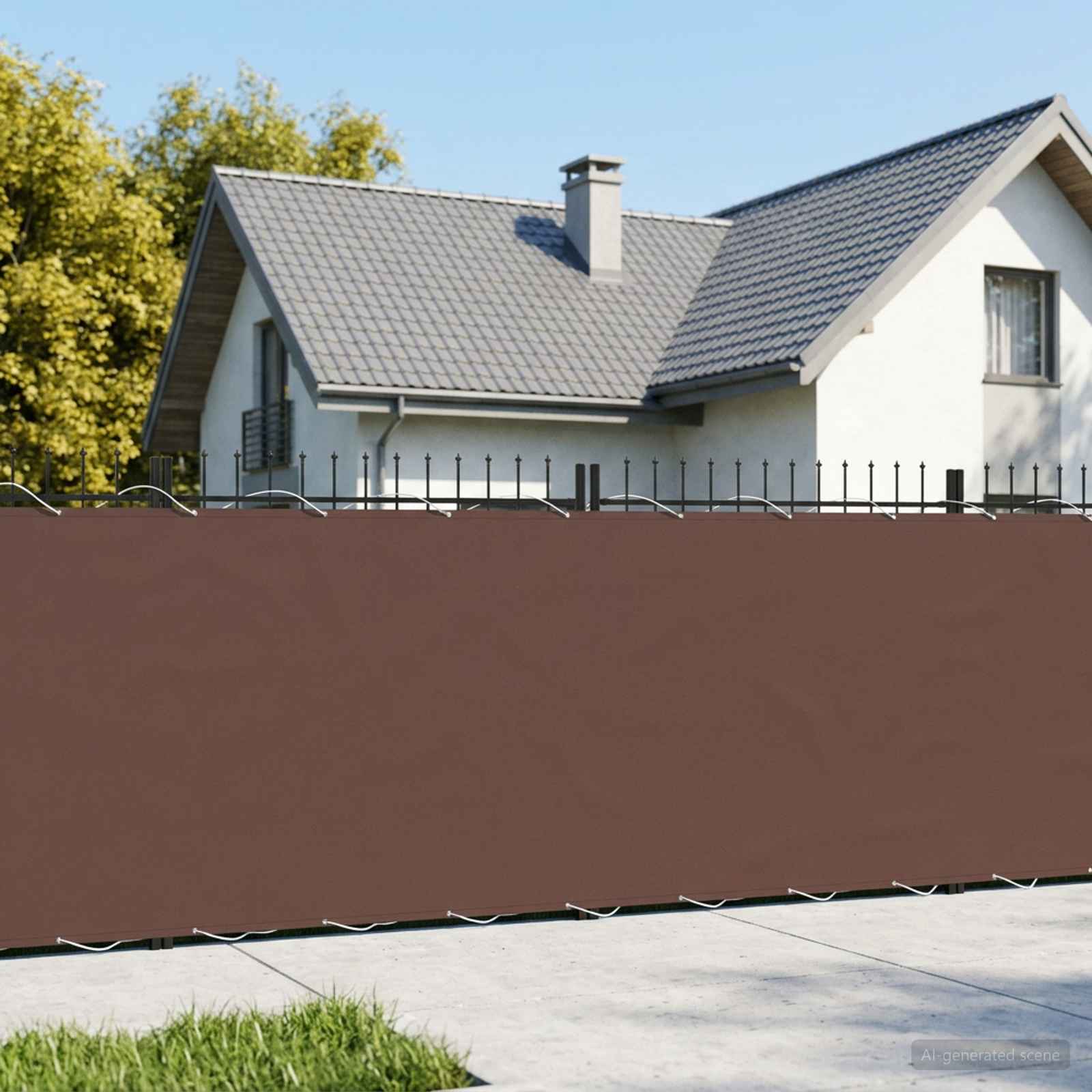 Balkono privatumo ekranas 180 x 500 cm Audinys su PU danga Ruda