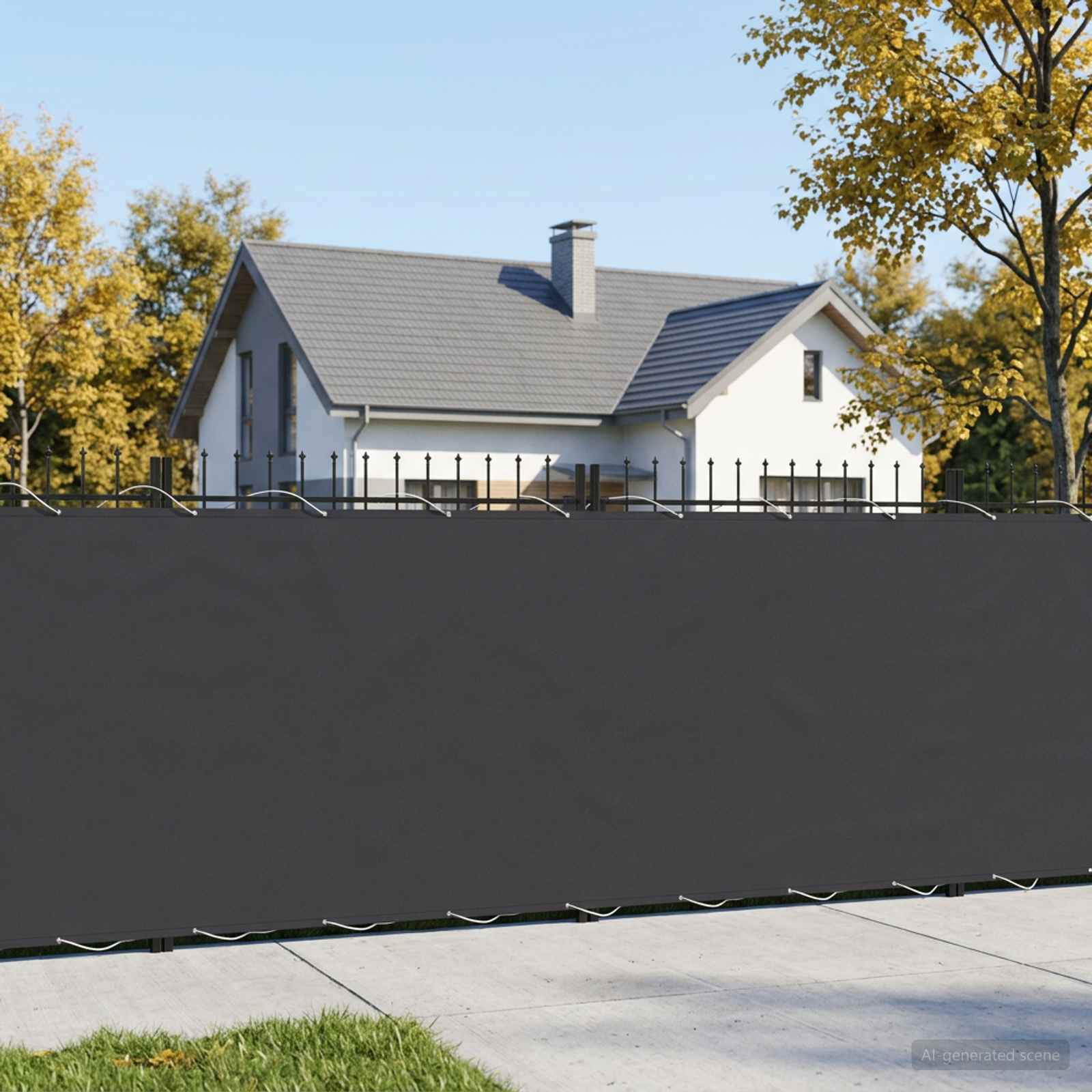 Balkono privatumo ekranas 1,2 x 15 m Audinys su PU danga Juoda