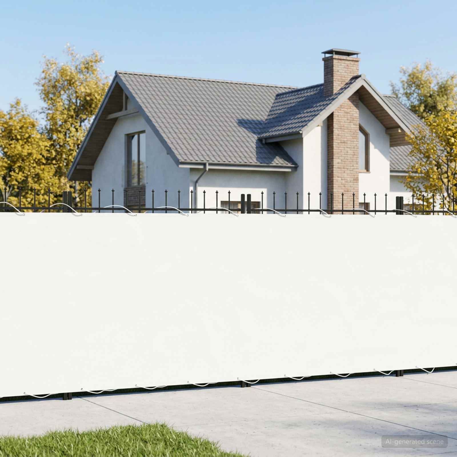 Balkono privatumo ekranas 1,2 x 25 m Audinys su PU danga Balta