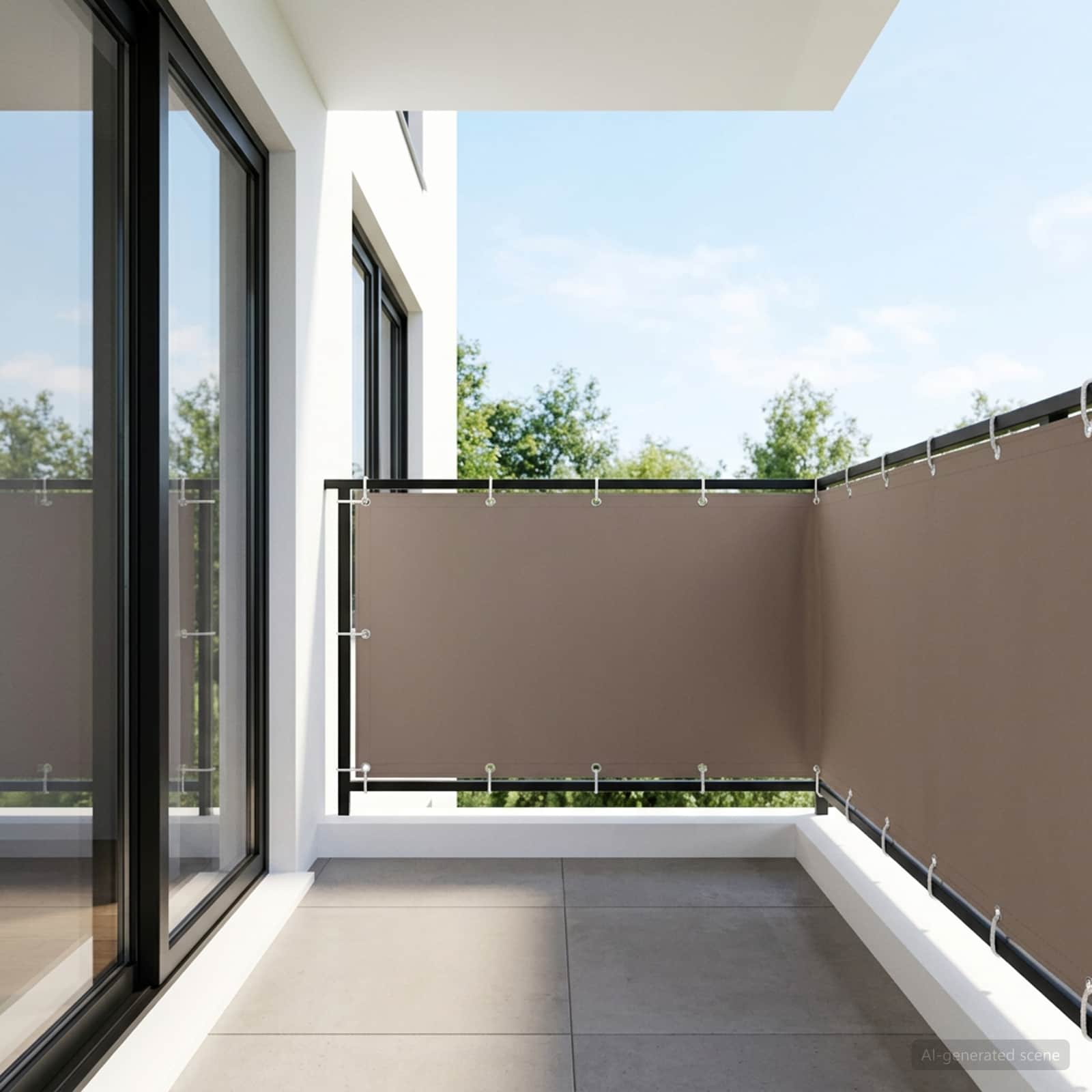 Balkono privatumo ekranas 1,2 x 25 m Audinys su PU danga Taupe