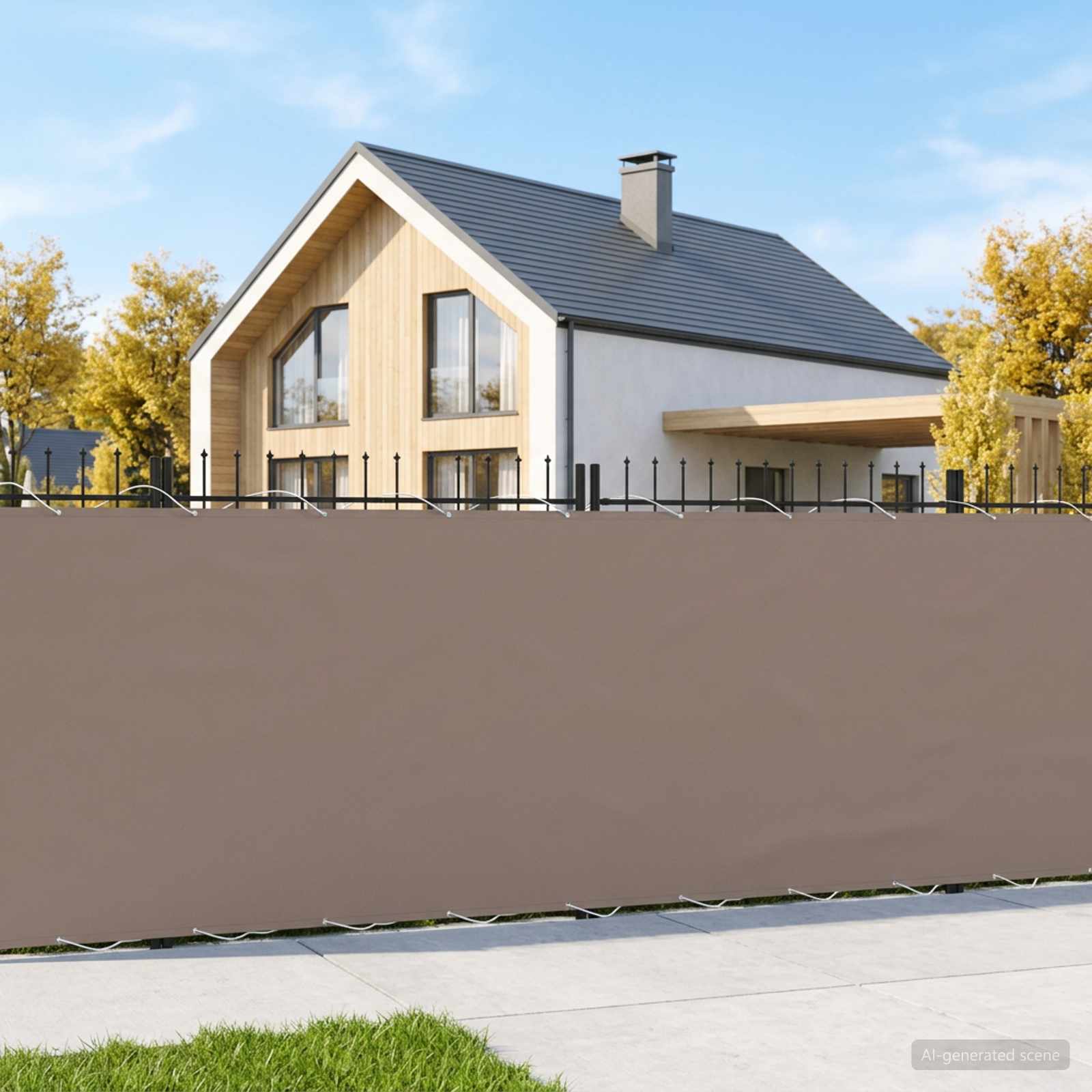 Balkono privatumo ekranas 1,2 x 25 m Audinys su PU danga Taupe