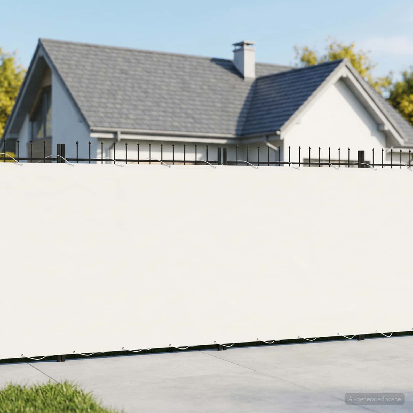 Balkono privatumo ekranas 1,8 x 25 m Audinys su PU danga Balta
