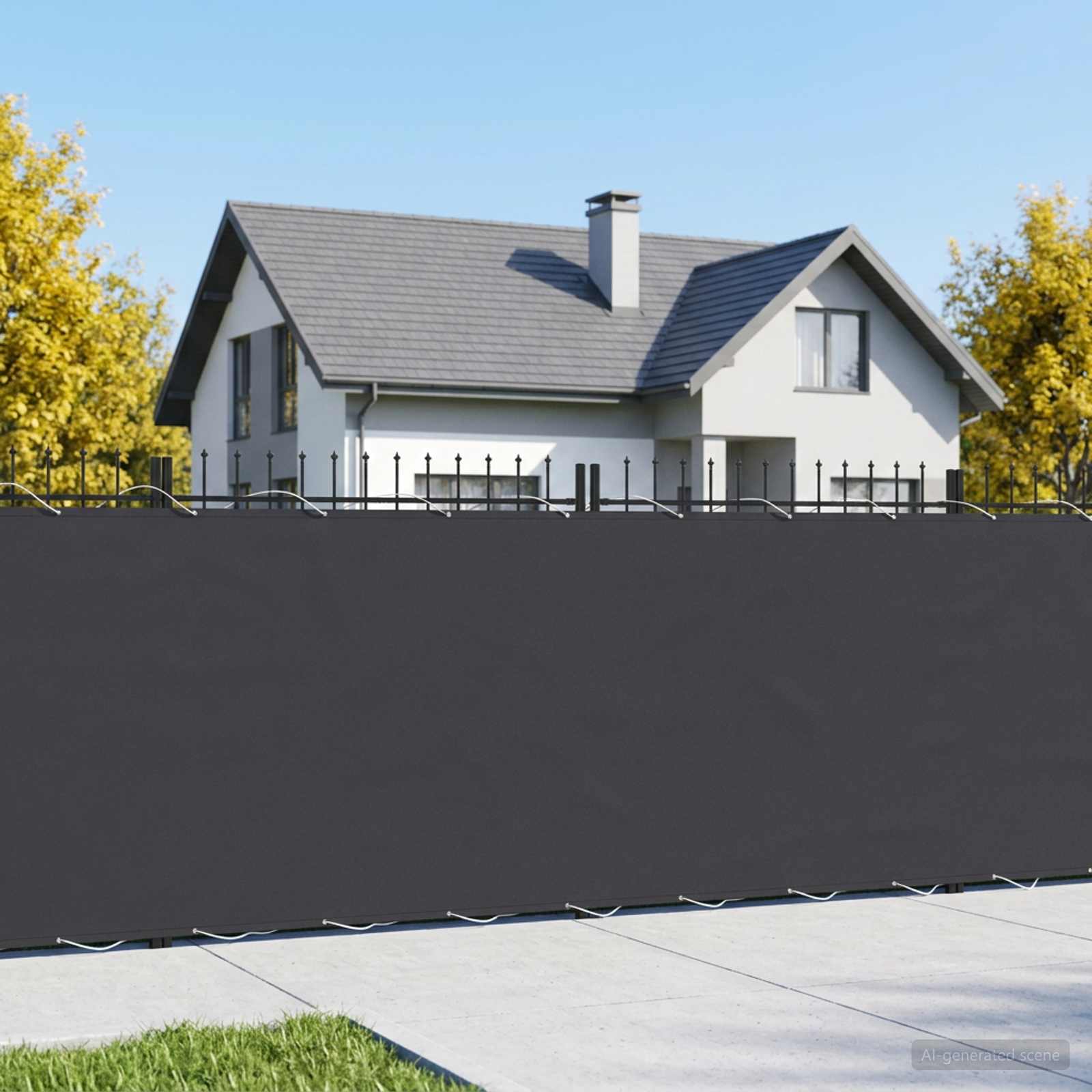 Balkono privatumo ekranas 1,8 x 25 m Audinys su PU danga Juoda