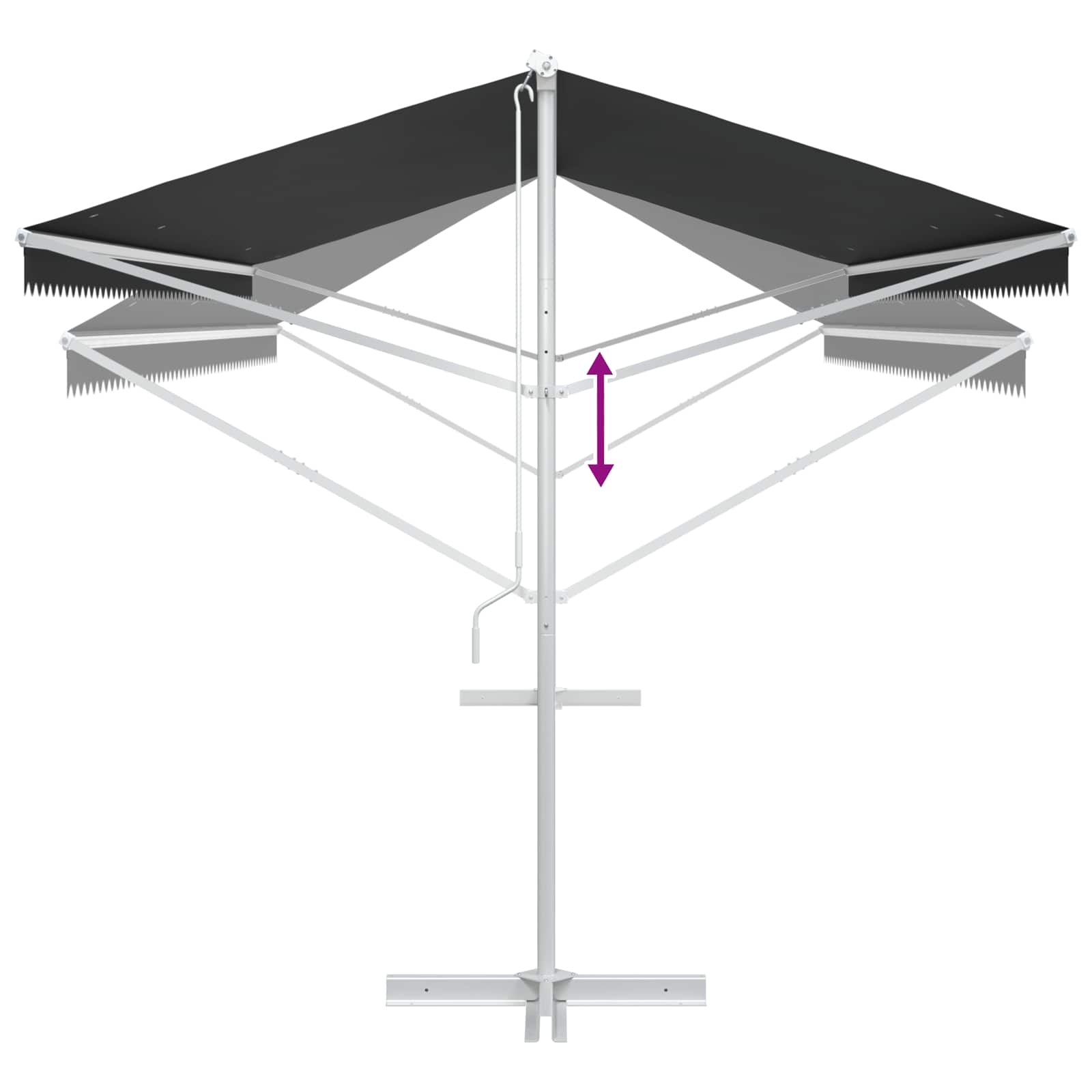 Atvira markizė Antracito 6 x 3 m Poliesteris