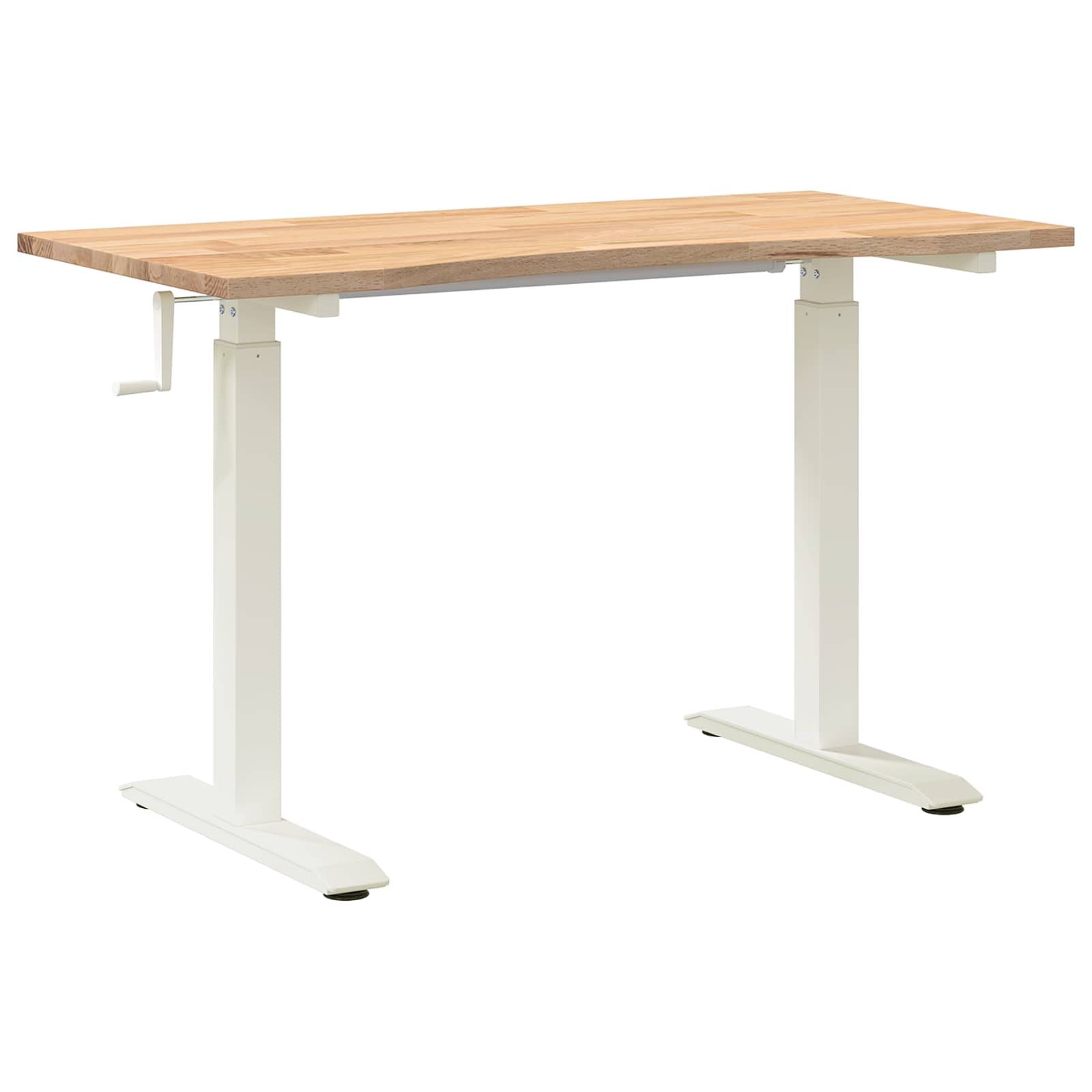 Table White and Natural 120 x 60 cm Solid Oak Wood