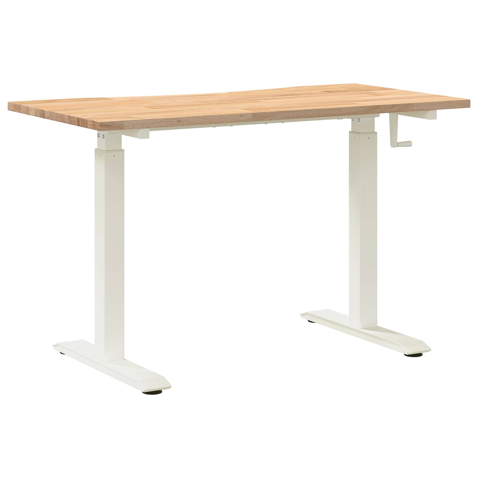 Table White and Natural 120 x 60 cm Solid Oak Wood