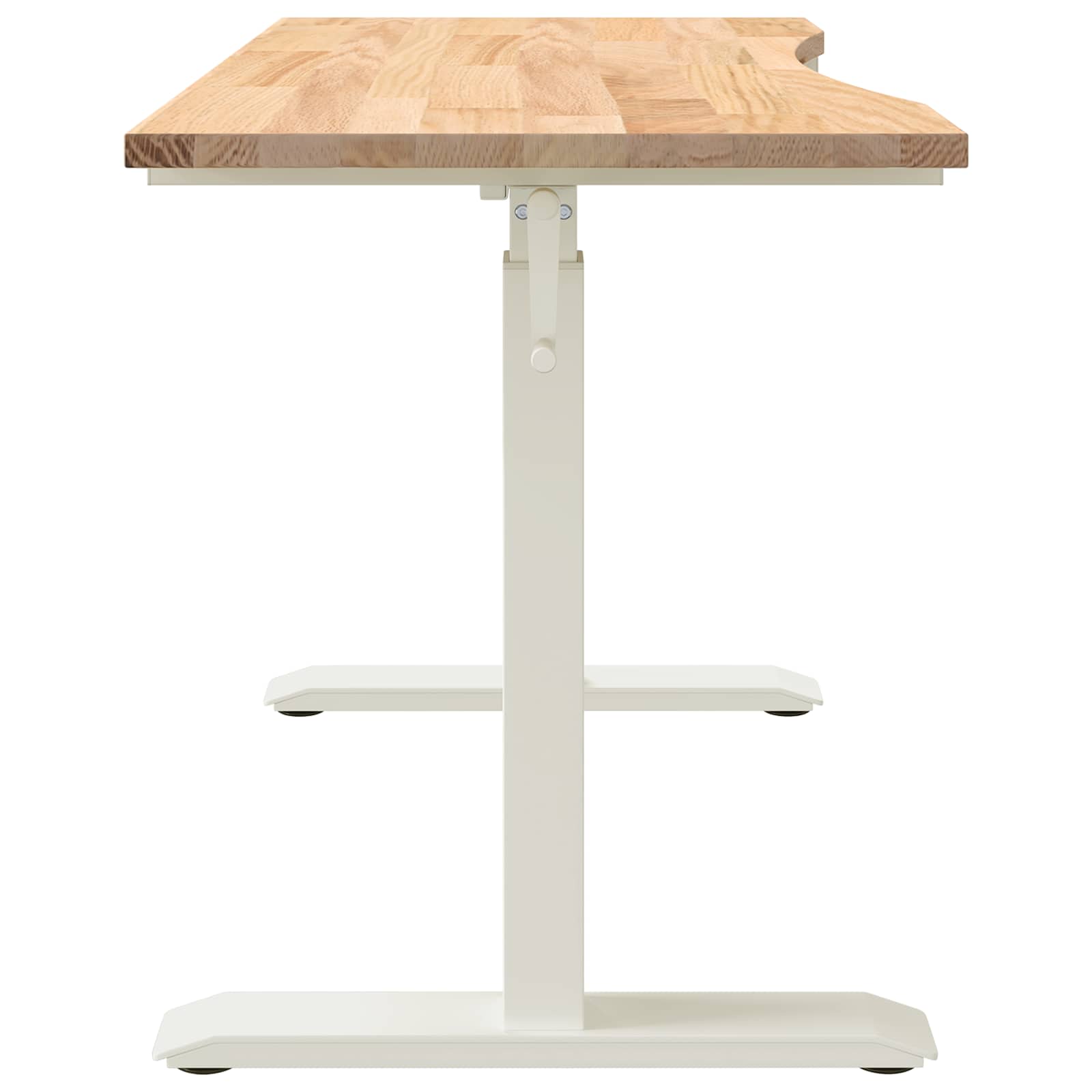 Table White and Natural 120 x 60 cm Solid Oak Wood