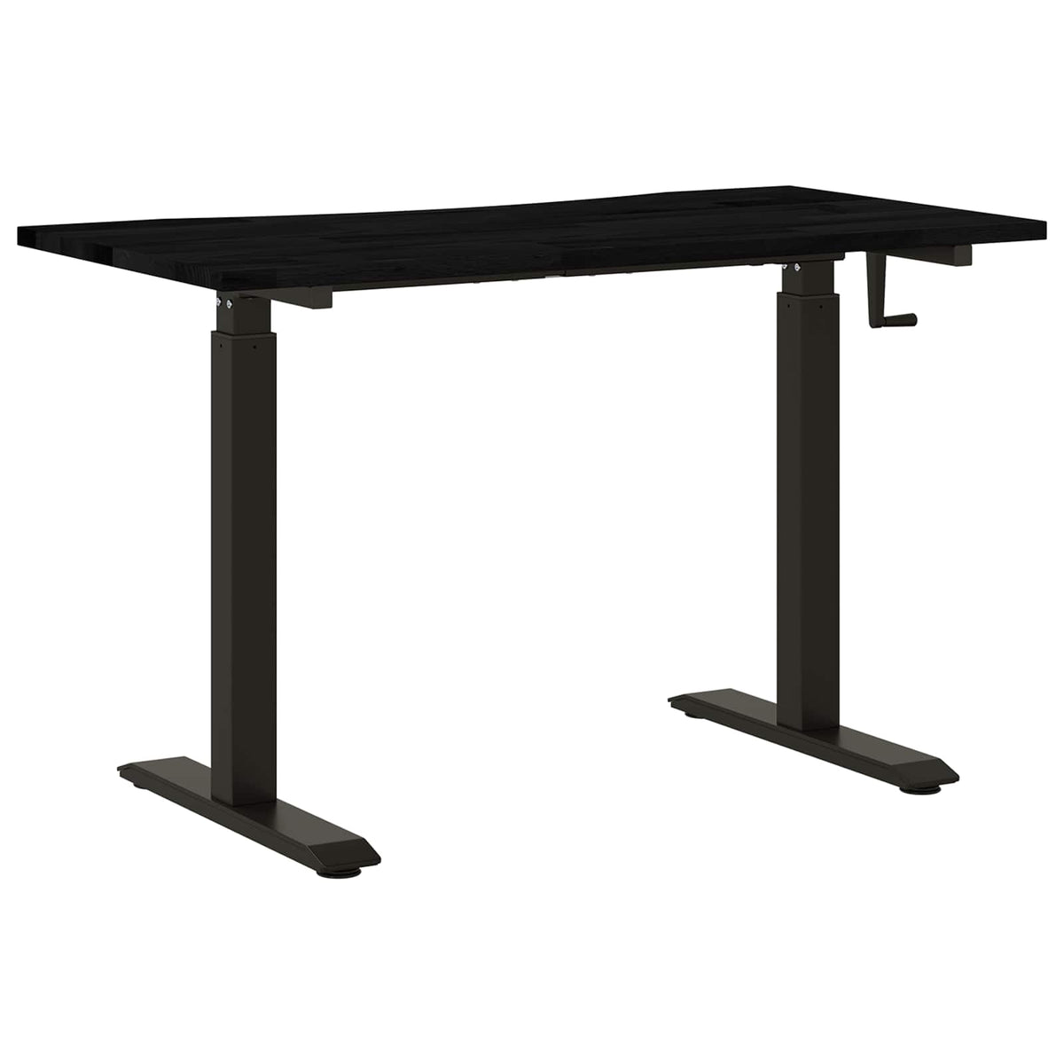 Stalas Juoda ir Tamsiai Ruda 120 x 60 cm Kietas ąžuolo medis