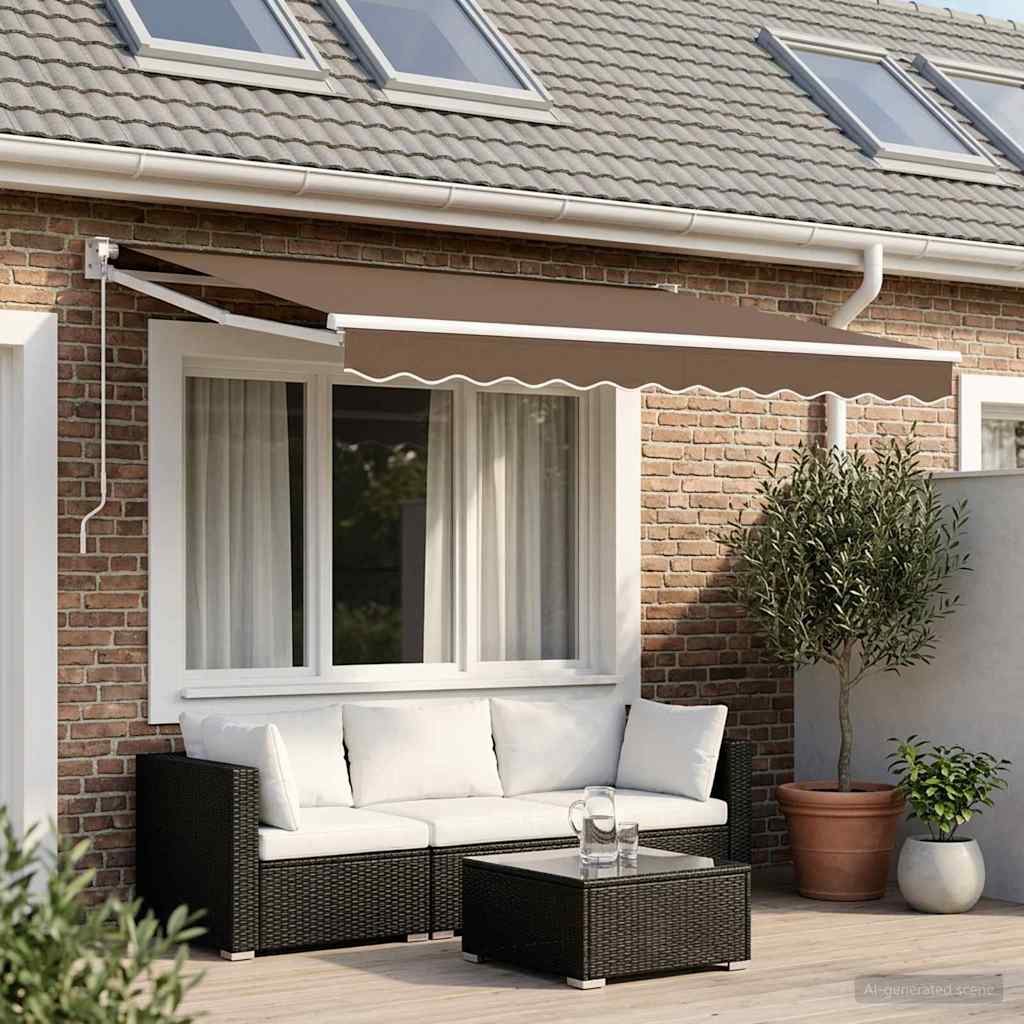 Ištraukiama markizė Taupe 3 x 2 m 100% Poliesteris ir Aliuminis