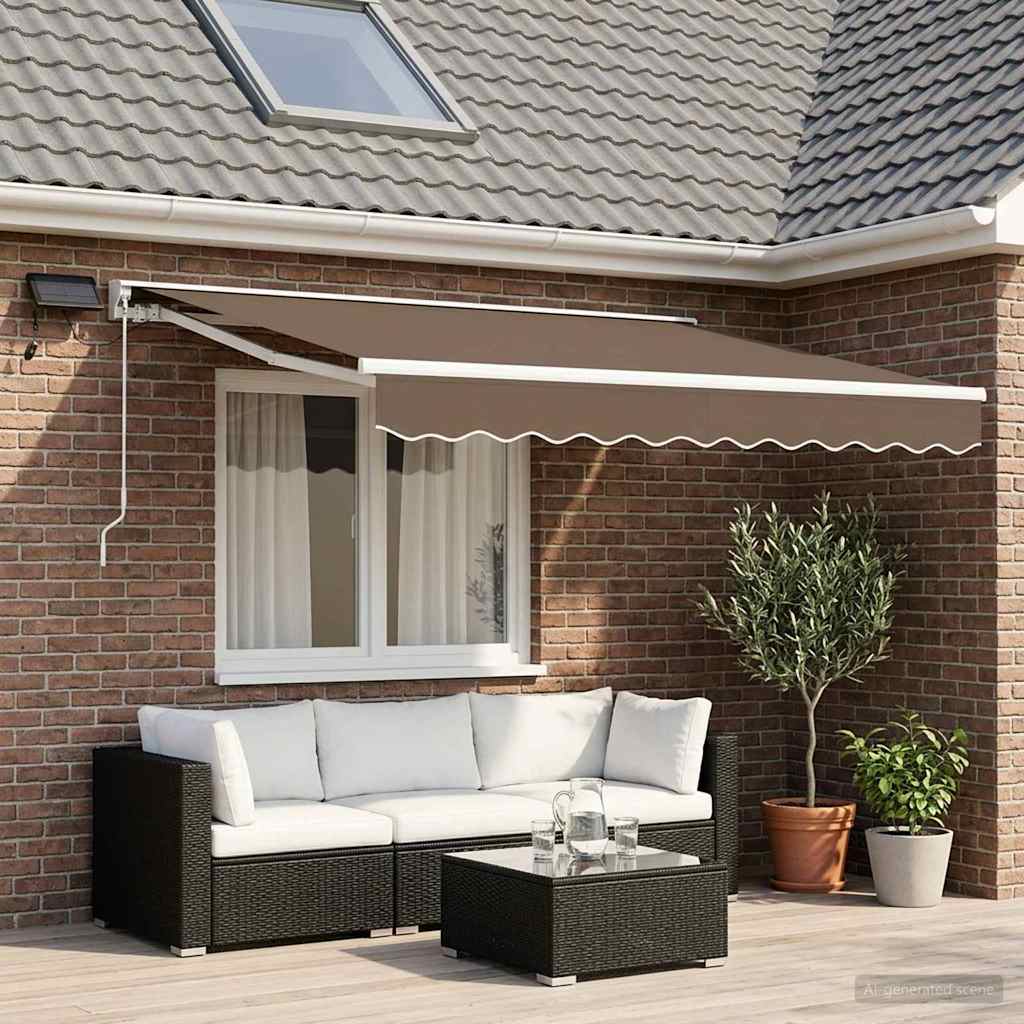 Rankinis markizės rėmas su LED Taupe 2,5 x 2 m