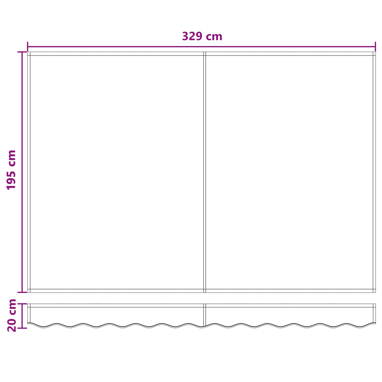 Rankinė sulankstoma markizė Smėlio 3,5 x 2 m