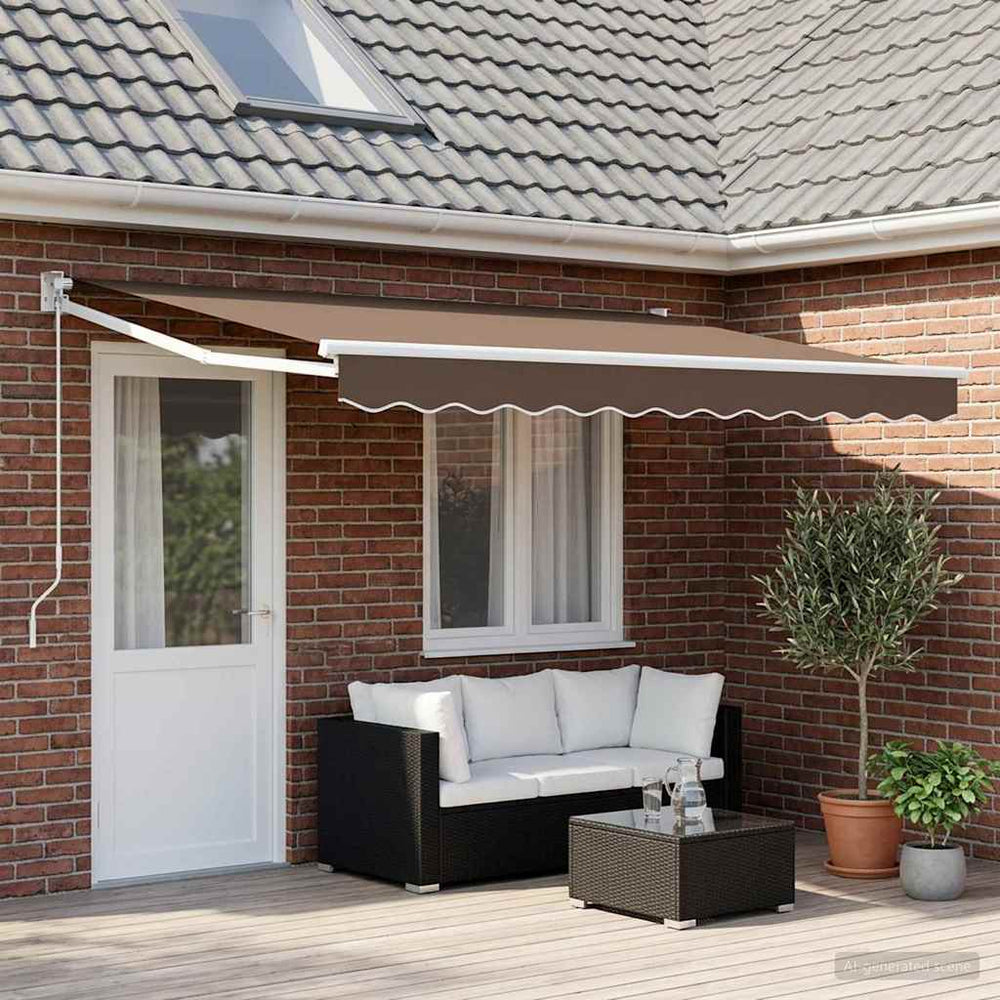 Ištraukiama markizė Taupe 5 x 3 m 100% Poliesteris ir Aliuminis
