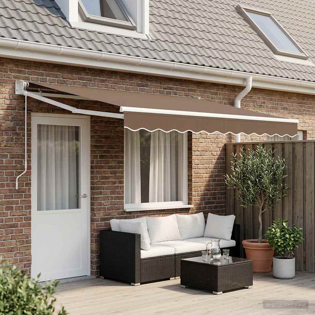 Pavėsinė Taupe 4 x 2 m Poliesteris ir Metalas