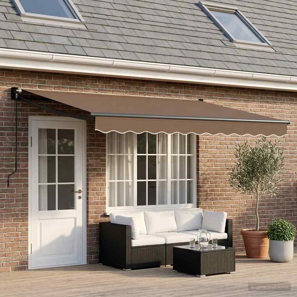 Ištraukiama markizė Taupe 4 × 3 m 100% Poliesteris ir Aliuminis