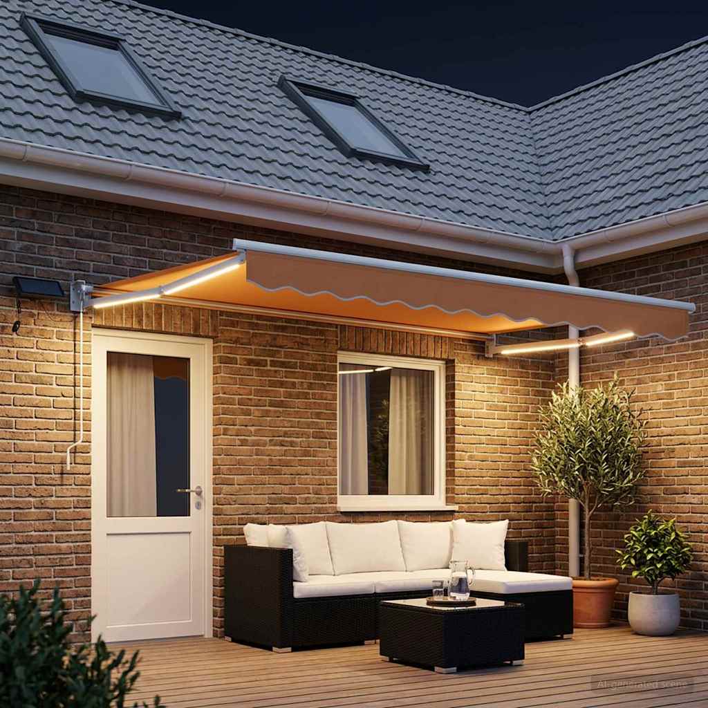 Rankinė ištraukiama markizė su LED Smėlio