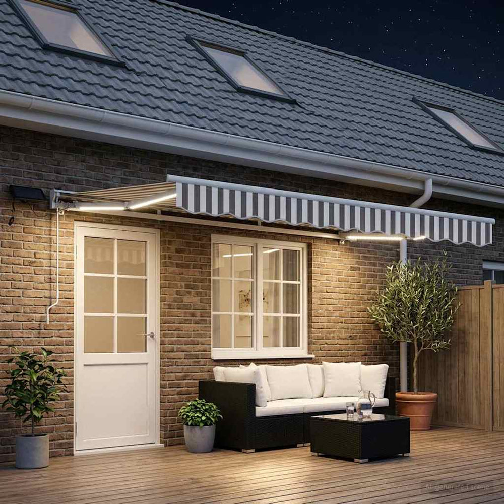 Rankinis markizės rėmas su LED 4,5 × 3 m