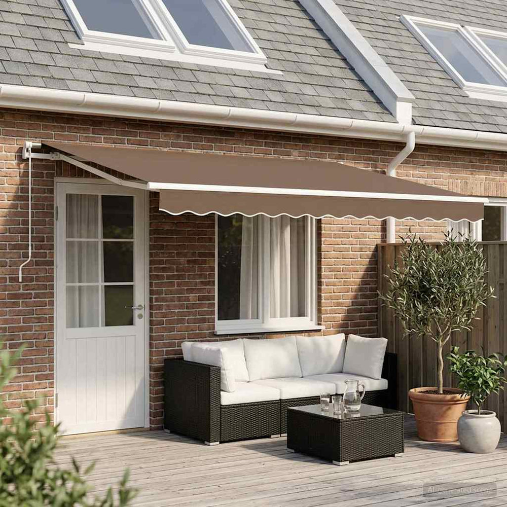 Ištraukiama markizė Taupe 5 x 3 m 100% Poliesteris ir Aliuminis