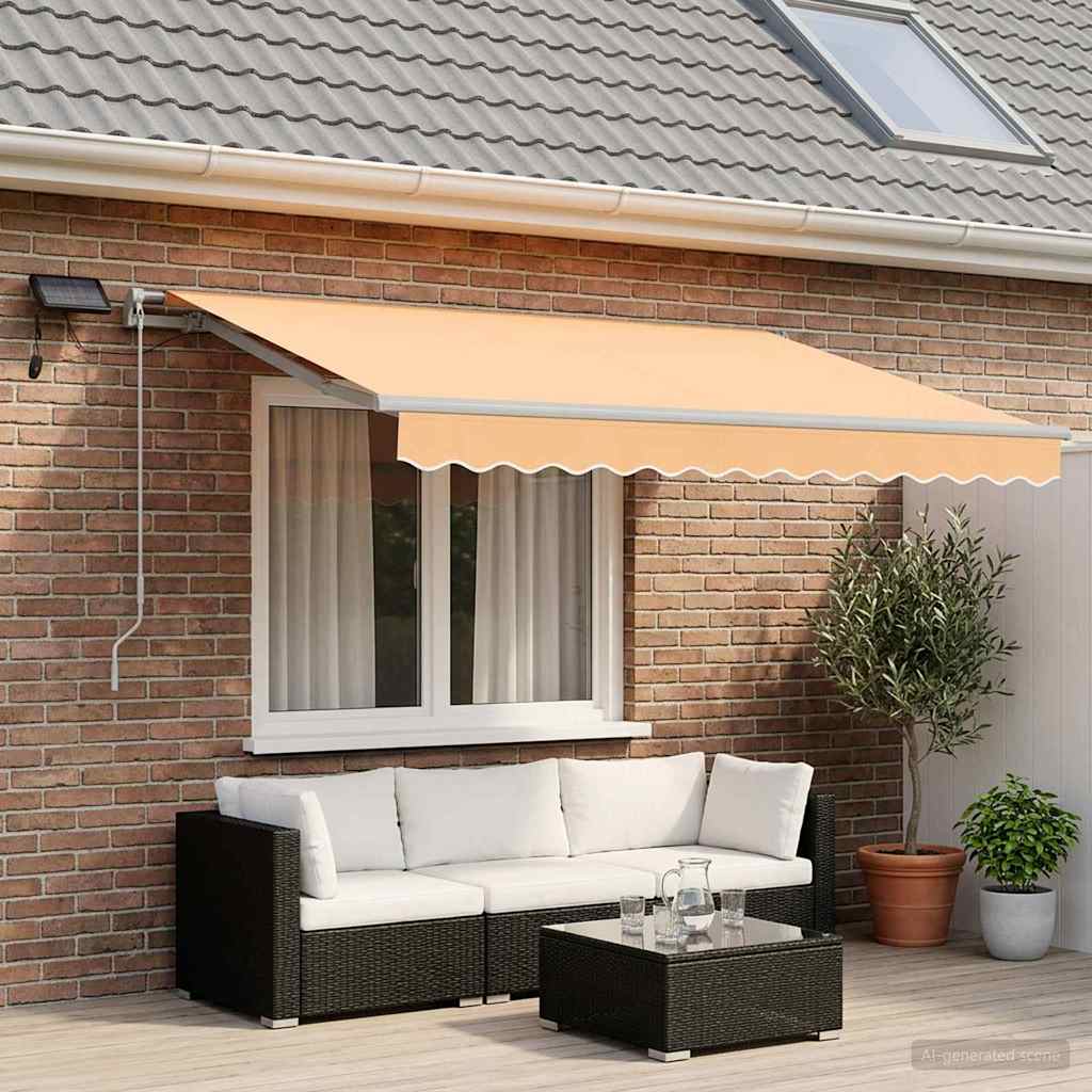 Ištraukiama markizė Smėlio 350 x 250 cm Audinys ir plienas