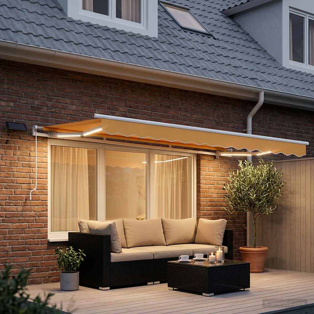 Ištraukiama markizė Smėlio 350 x 250 cm Audinys ir plienas