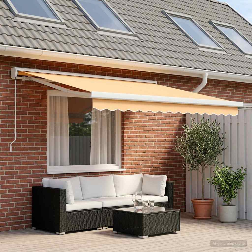 Ištraukiama markizė Smėlio 300 x 250 cm Audinys ir metalas