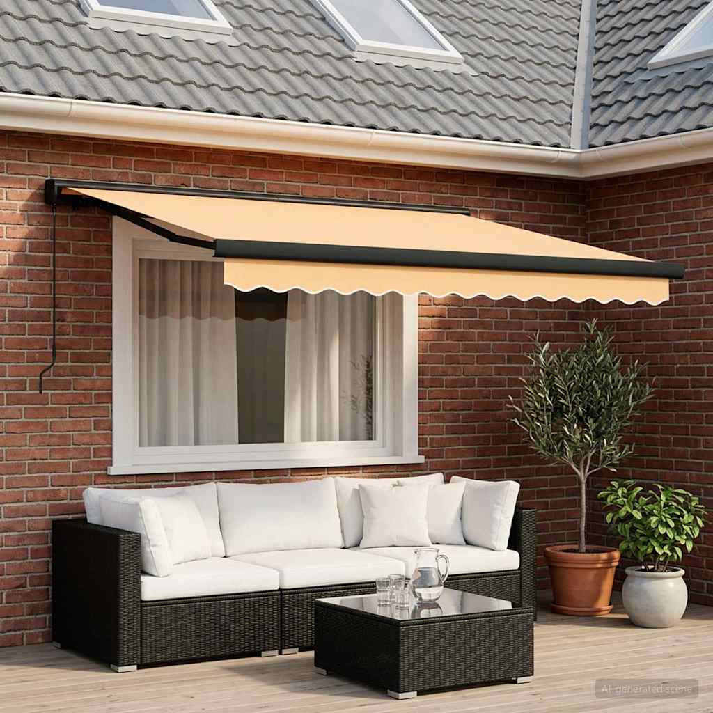 Ištraukiama markizė Smėlio 300 x 250 cm Audinys ir metalas