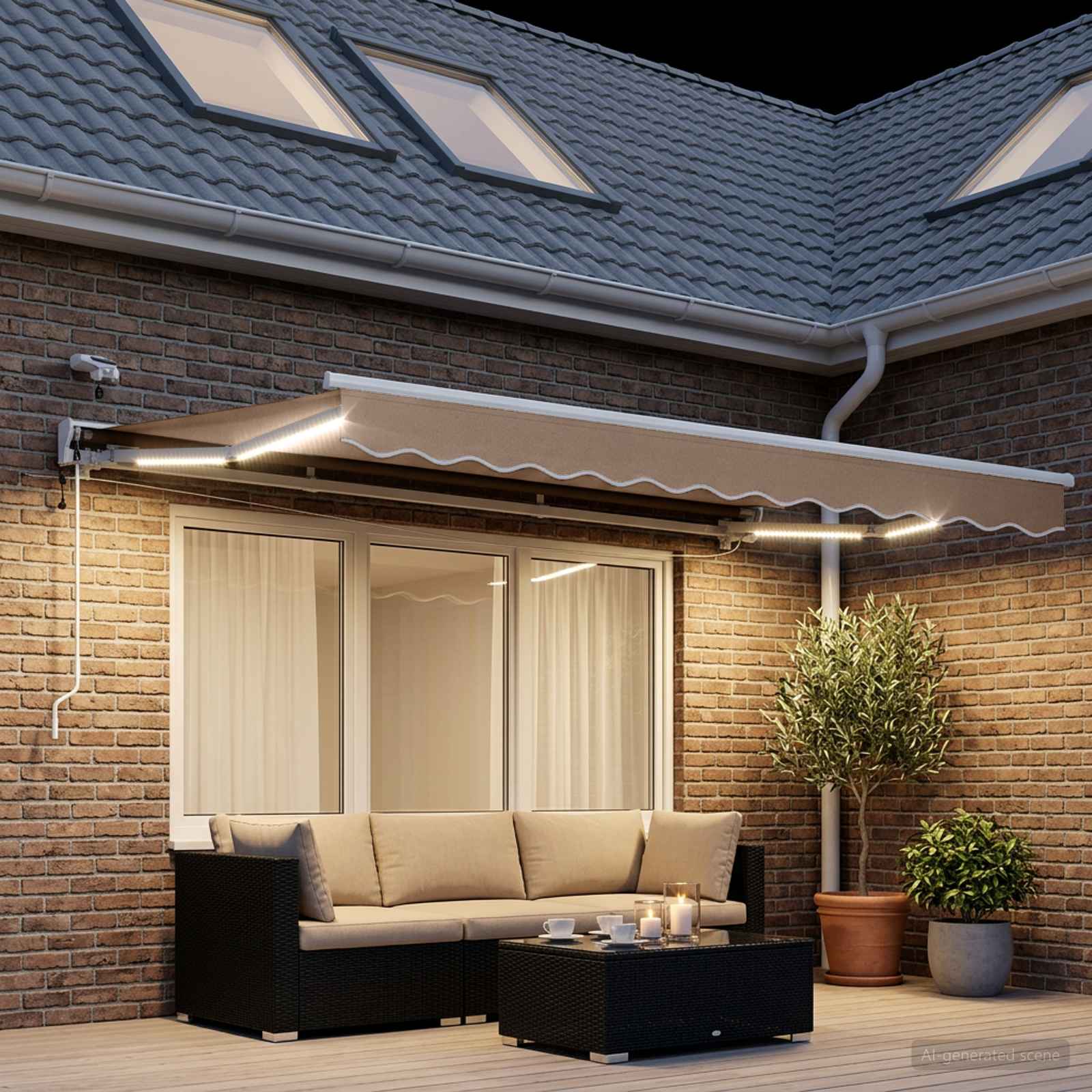Elektrinė ištraukiama pavėsinė Taupe 3 x 2,5 m