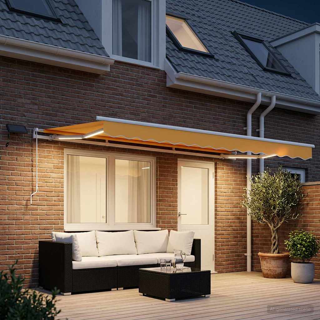 Ištraukiama markizė Smėlio 400 × 350 cm Audinys ir plienas