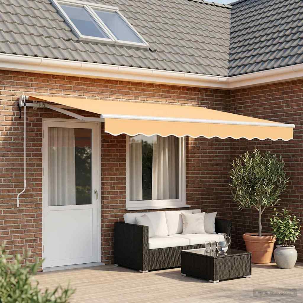 Ištraukiama markizė Smėlio 500 × 300 cm Poliesteris ir Metalas